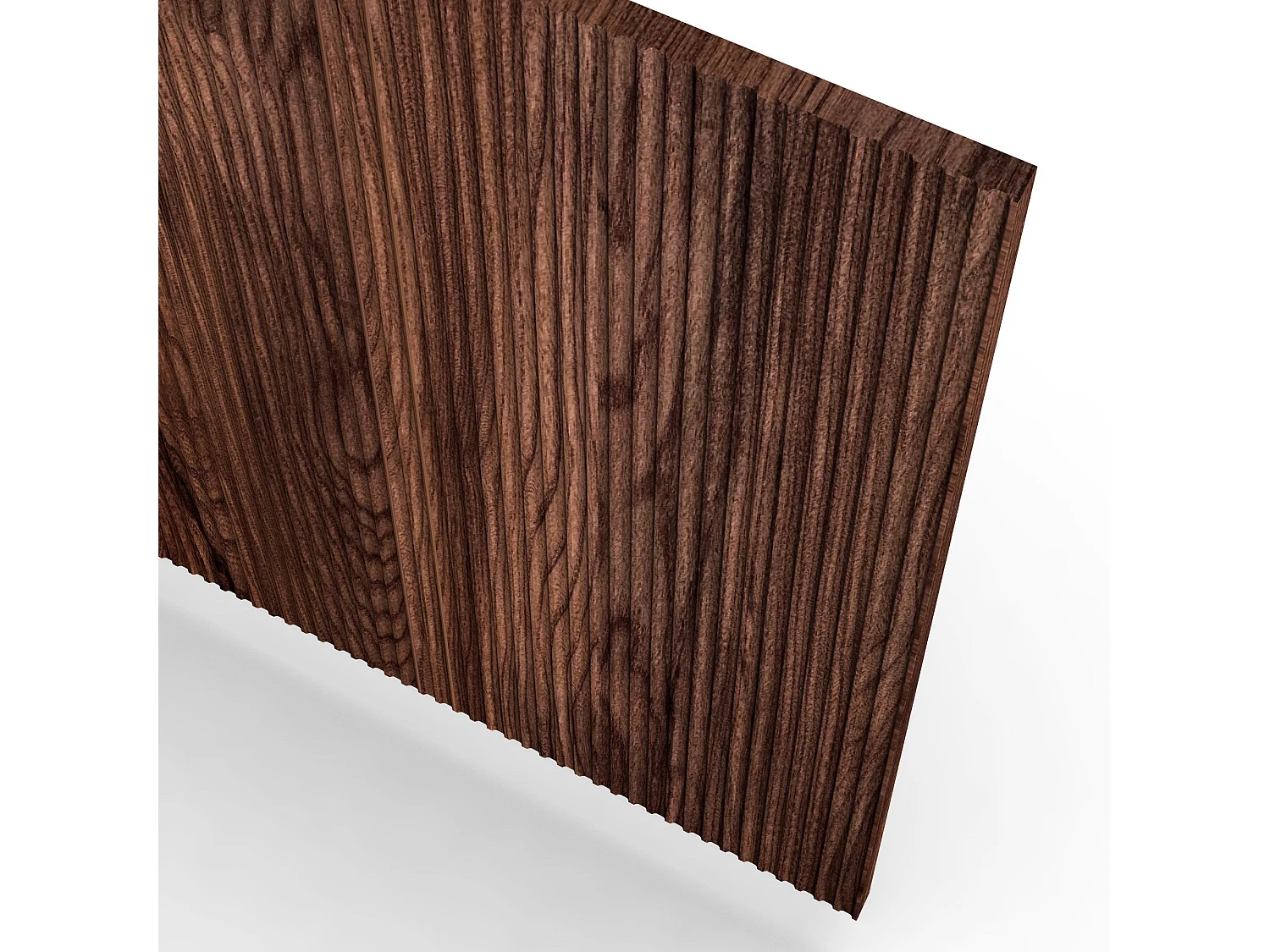 TV-Ständerschrank modern mit gerillten Fronttüren 150x50x45cm Budapest - Braun - Schwarz