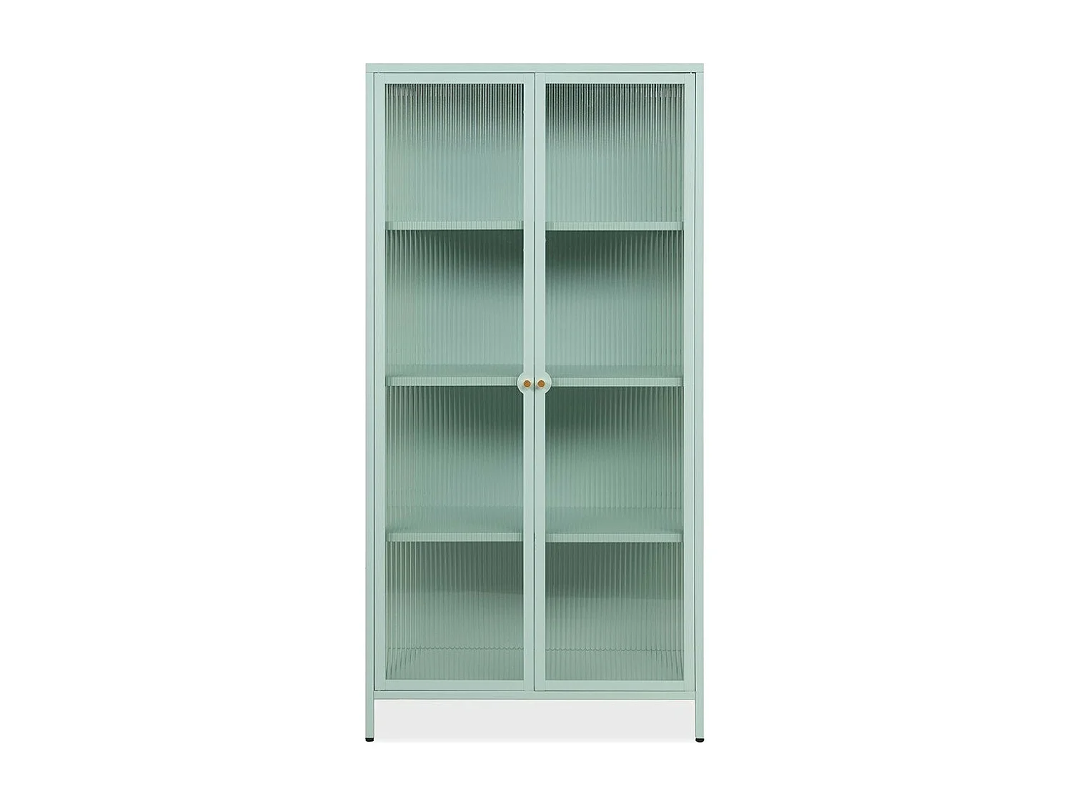 Vetrina in vetro scanalato temperato e acciaio laminato verde menta 2 ante Milton52A 80x40x160H