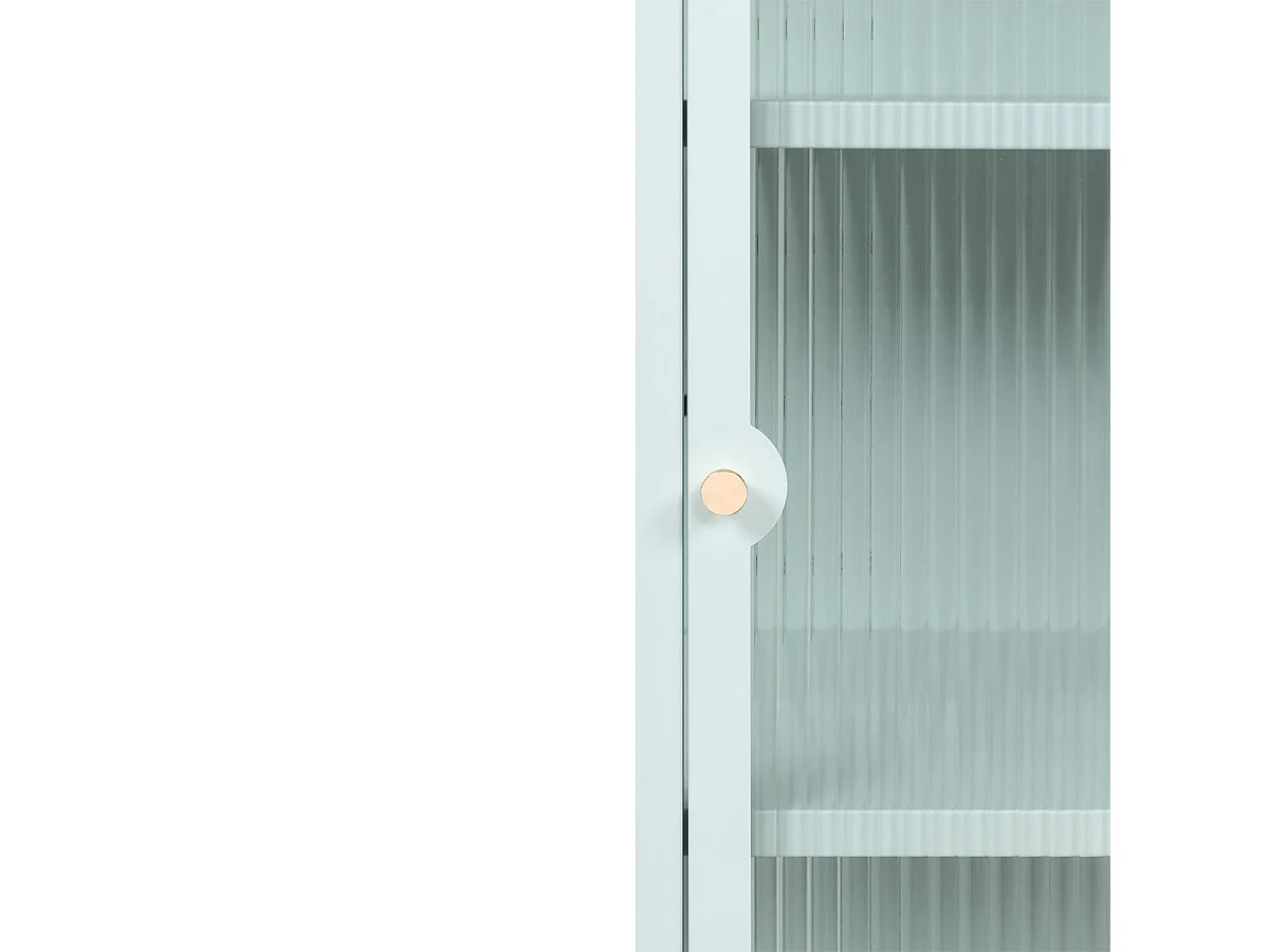 Vetrina in vetro scanalato temperato e acciaio laminato verde menta 2 ante Milton52A 80x40x160H