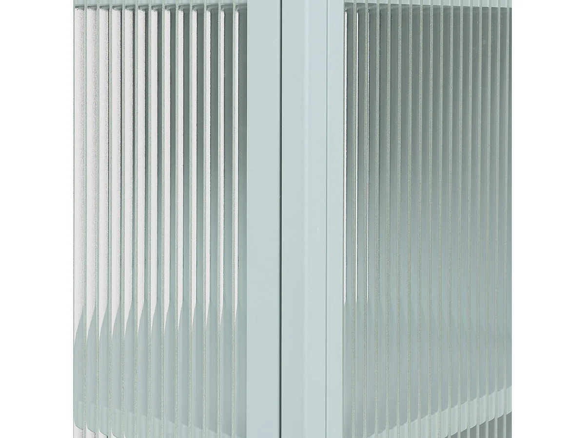 Witryna z 2 szklanymi drzwiami i 3 metalowymi półkami, szerokość 80 cm - MILTON