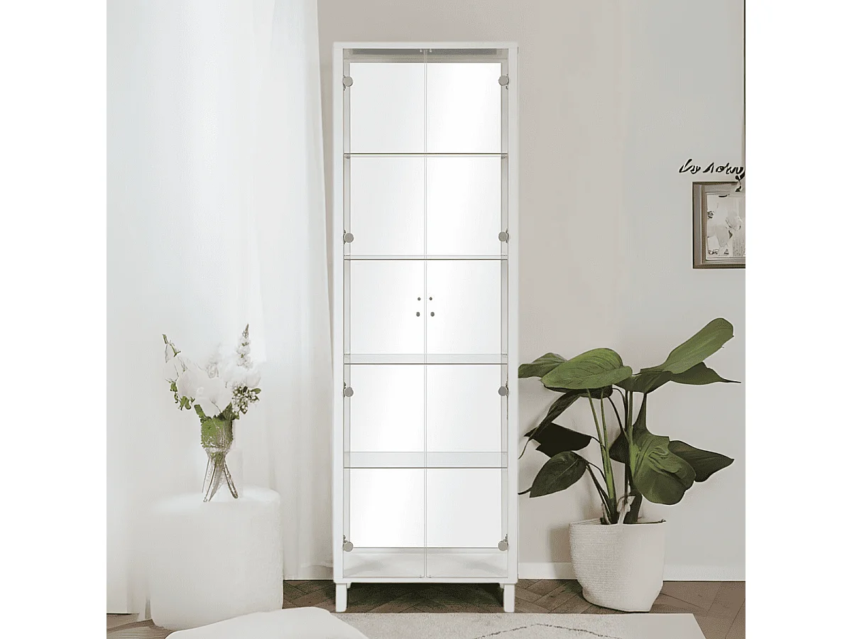 2-drzwiowa, 4-półkowa witryna szklana szer. 62 x wys. 189 cm - ALBI