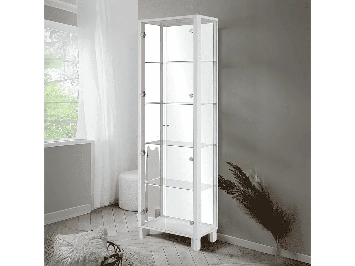 2-drzwiowa, 4-półkowa witryna szklana szer. 62 x wys. 189 cm - ALBI
