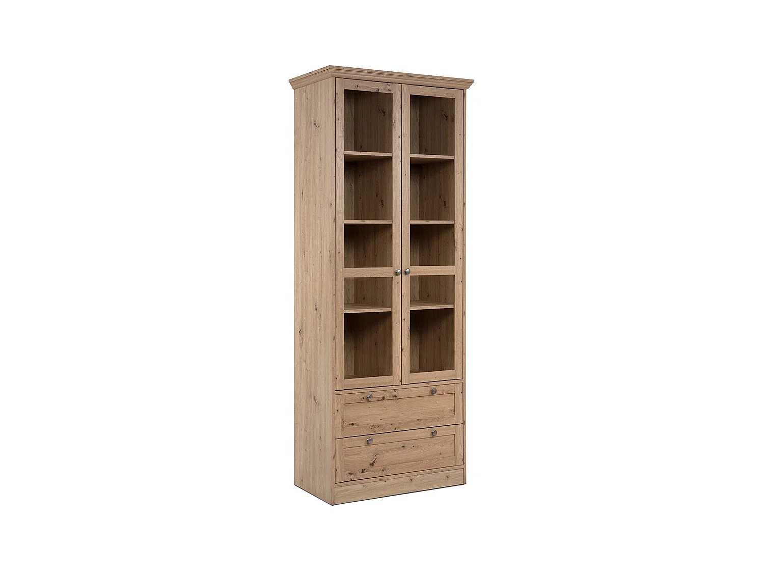 Vetrina 2 ante e 2 cassetti rovere anticato Timber52A 80x45x200H Il fascino del legno naturale nella tua casa