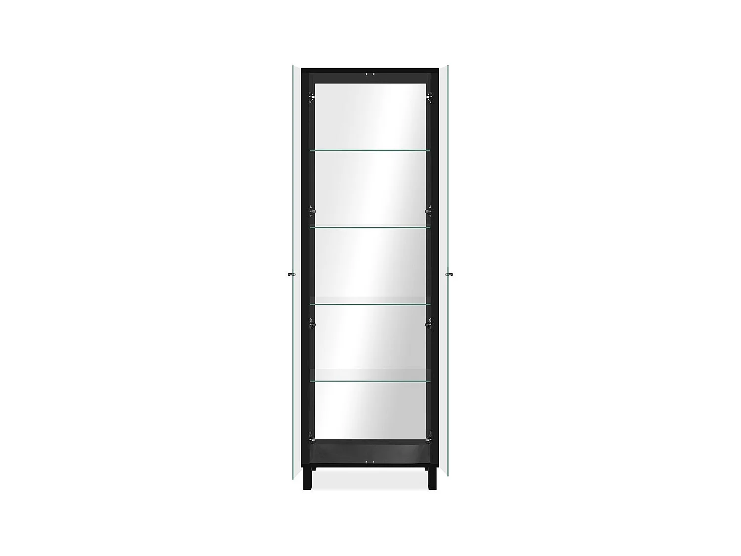 Vetrina colore nero con 2 ante e 4 ripiani Albi52B 62x33x189H