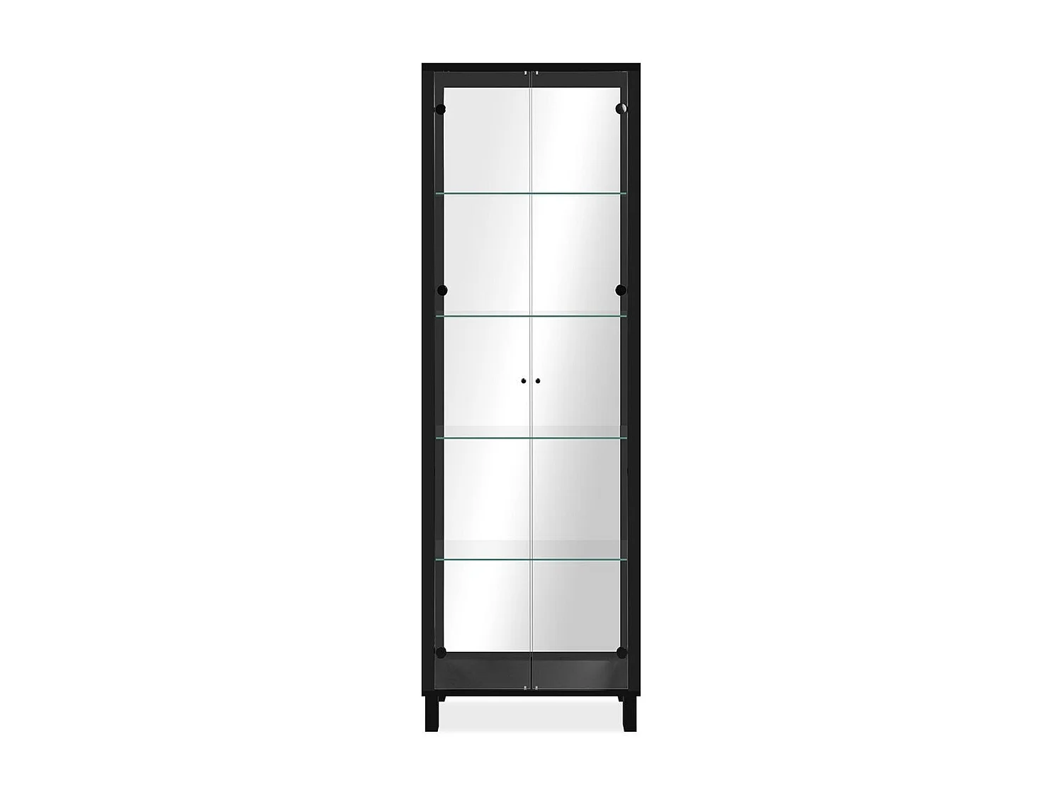 Vitrine 2 Portes et 4 Étagères en verre L62 x H189 cm - ALBI