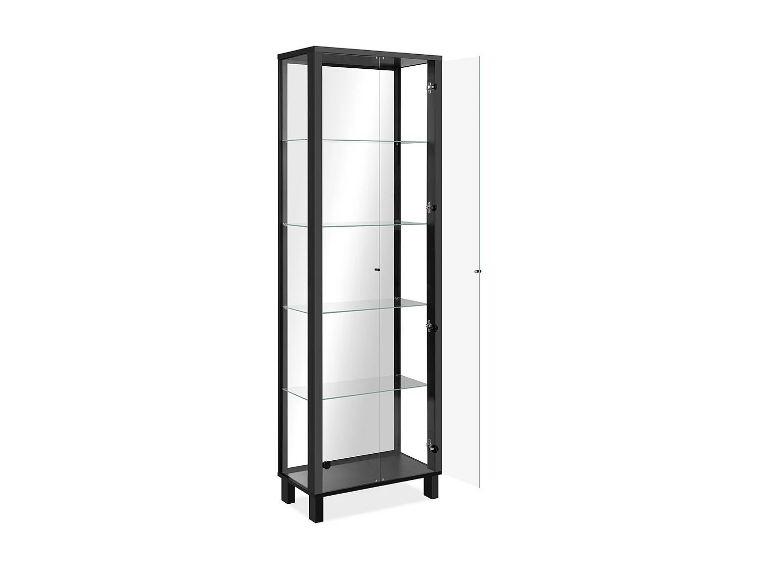 Vitrine 2 Portes et 4 Étagères en verre L62 x H189 cm - ALBI