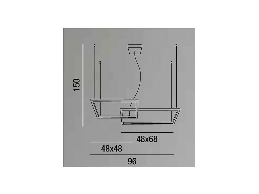 Lustre suspendu Cross 6593 B CT Perenz LED