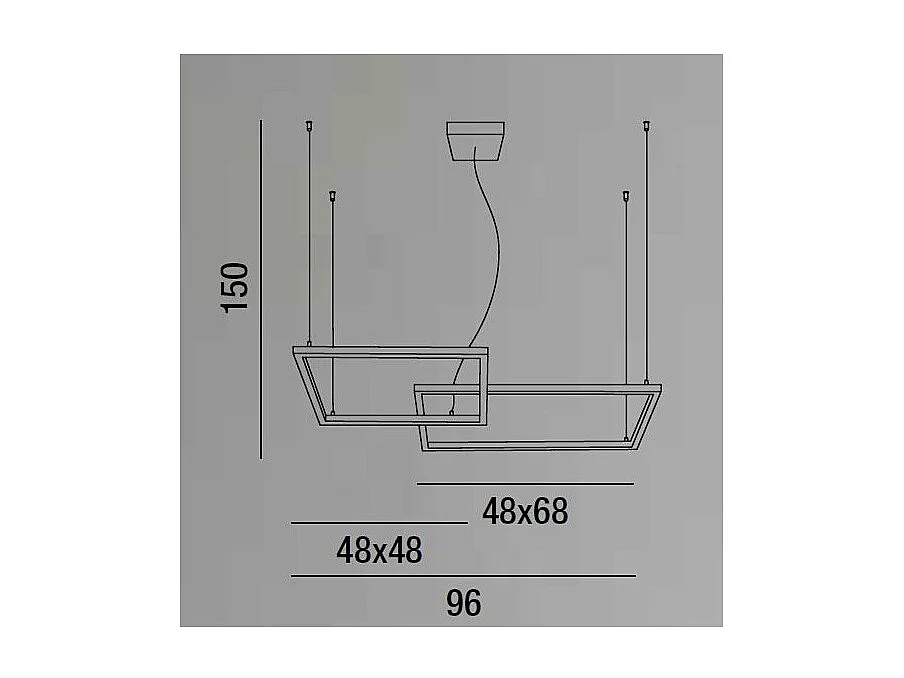 Lampadario a sospensione a led Cross 6593 B CT Perenz
