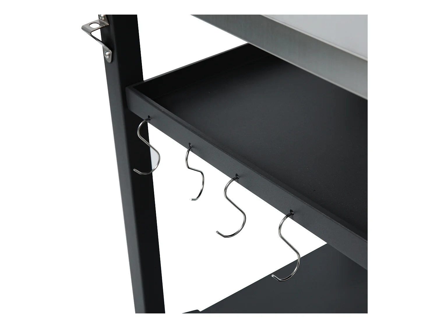 Chariot de barbecue TAINO NIKAN, support de barbecue roulant avec roulettes, noir