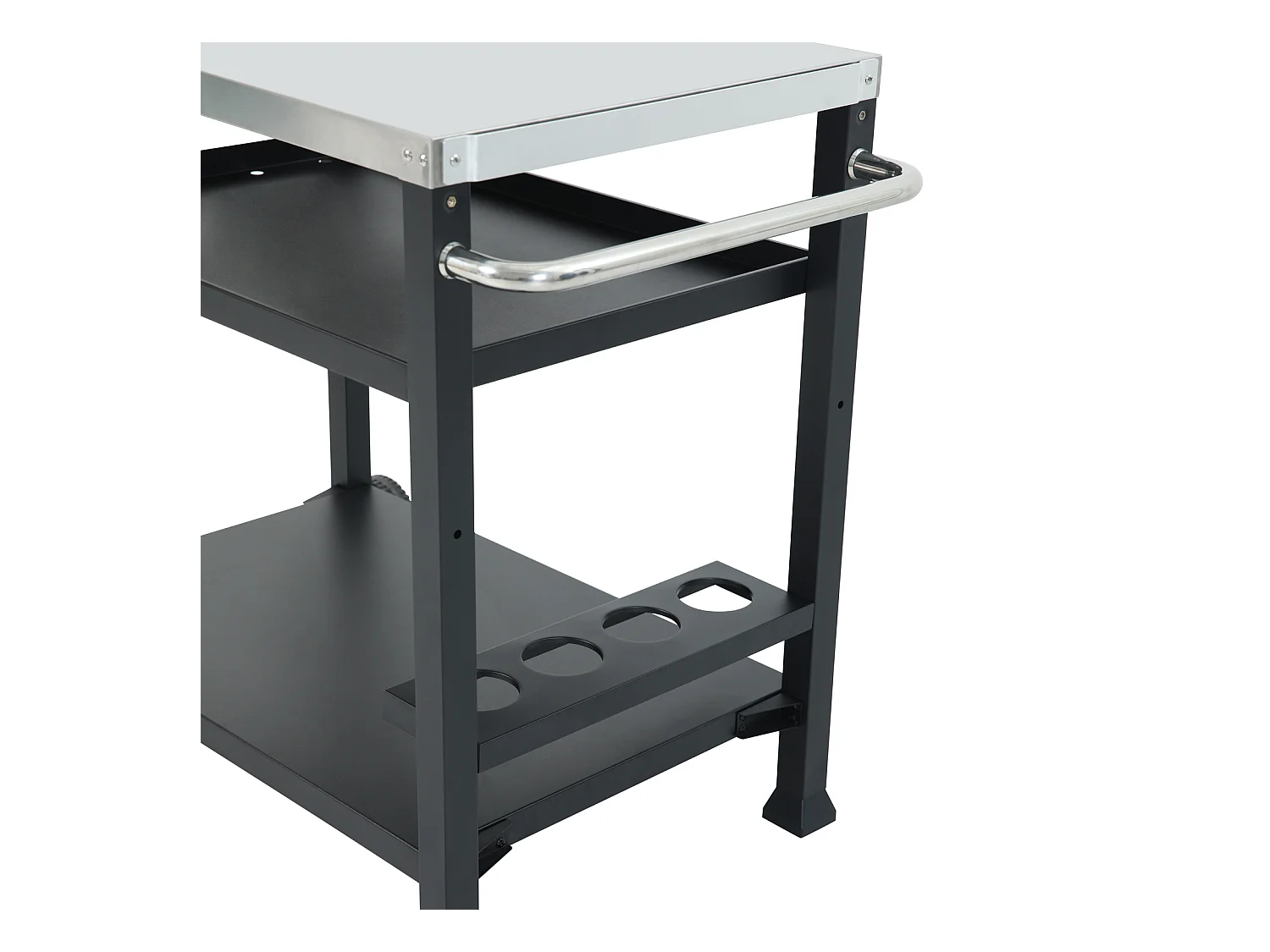 Chariot de barbecue TAINO NIKAN, support de barbecue roulant avec roulettes, noir