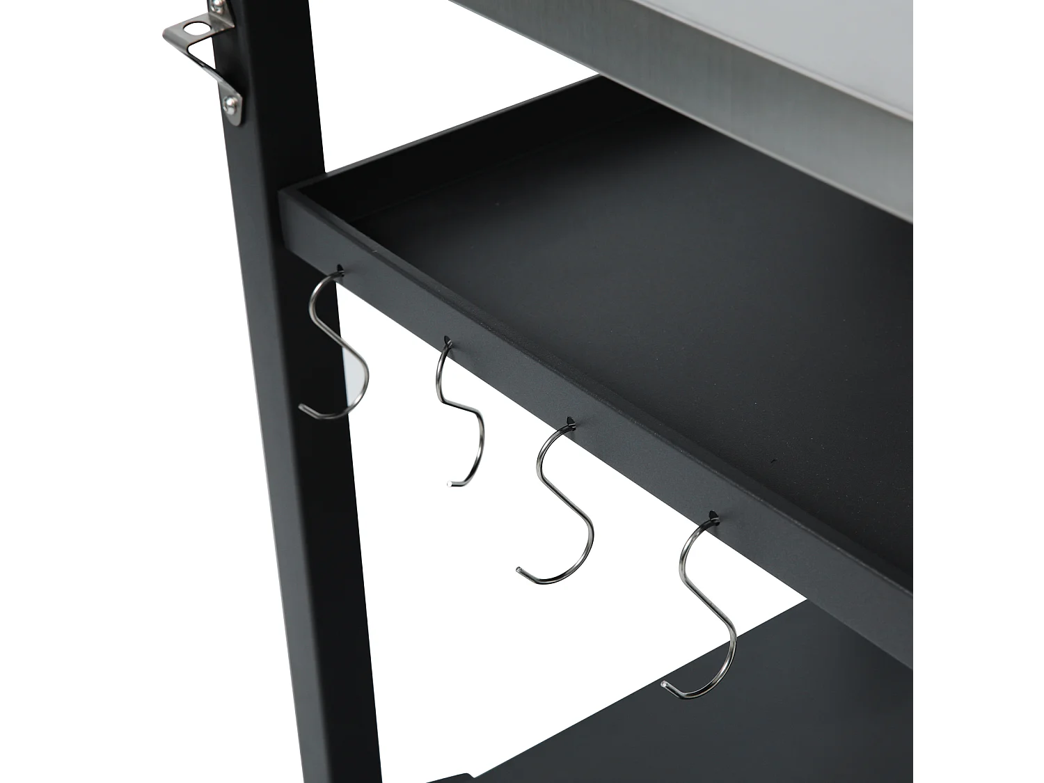 Chariot de barbecue TAINO NIKAN, support de barbecue roulant avec roulettes, noir