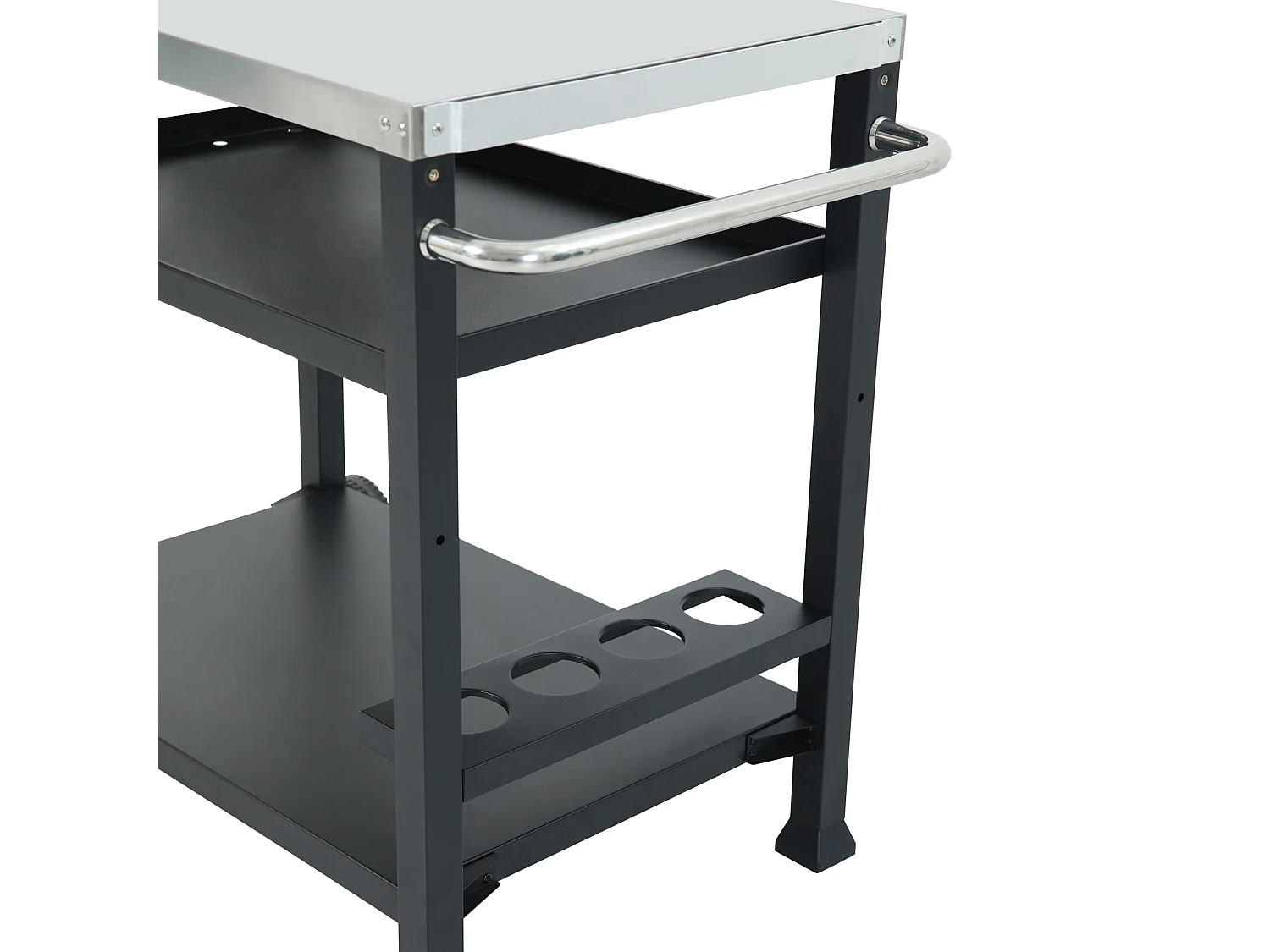 Chariot de barbecue TAINO NIKAN, support de barbecue roulant avec roulettes, noir