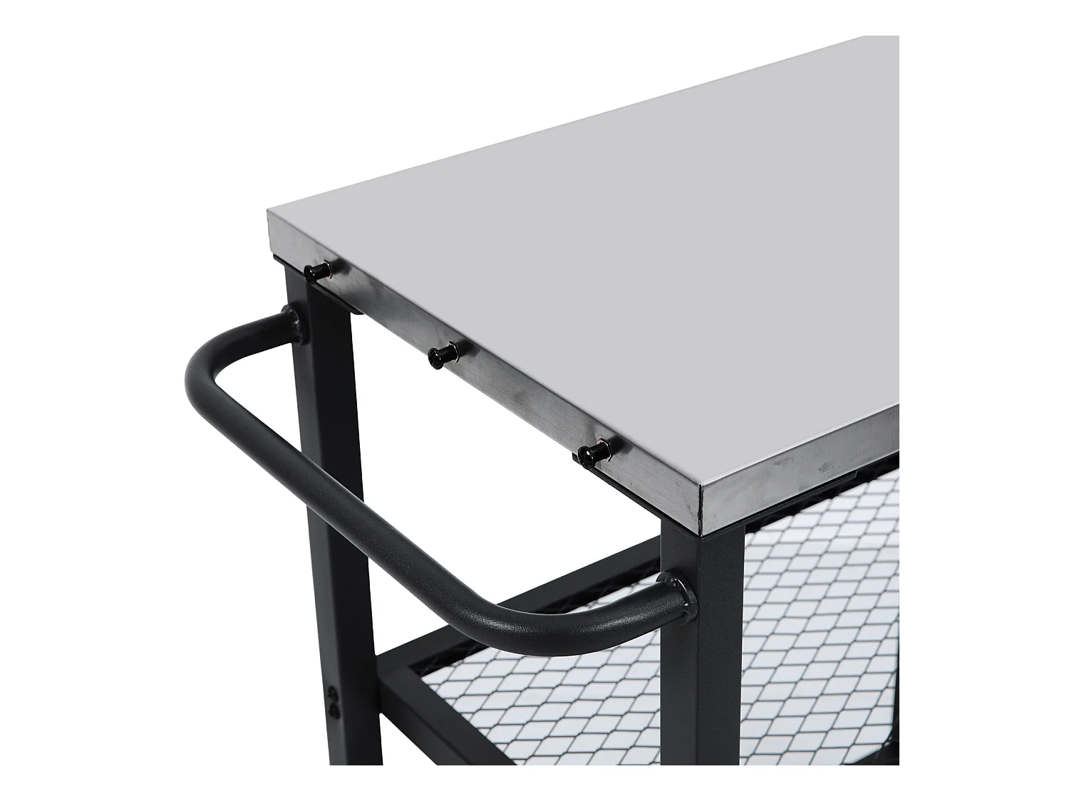 Chariot de barbecue TAINO NETIS, support de barbecue roulant avec roulettes, noir