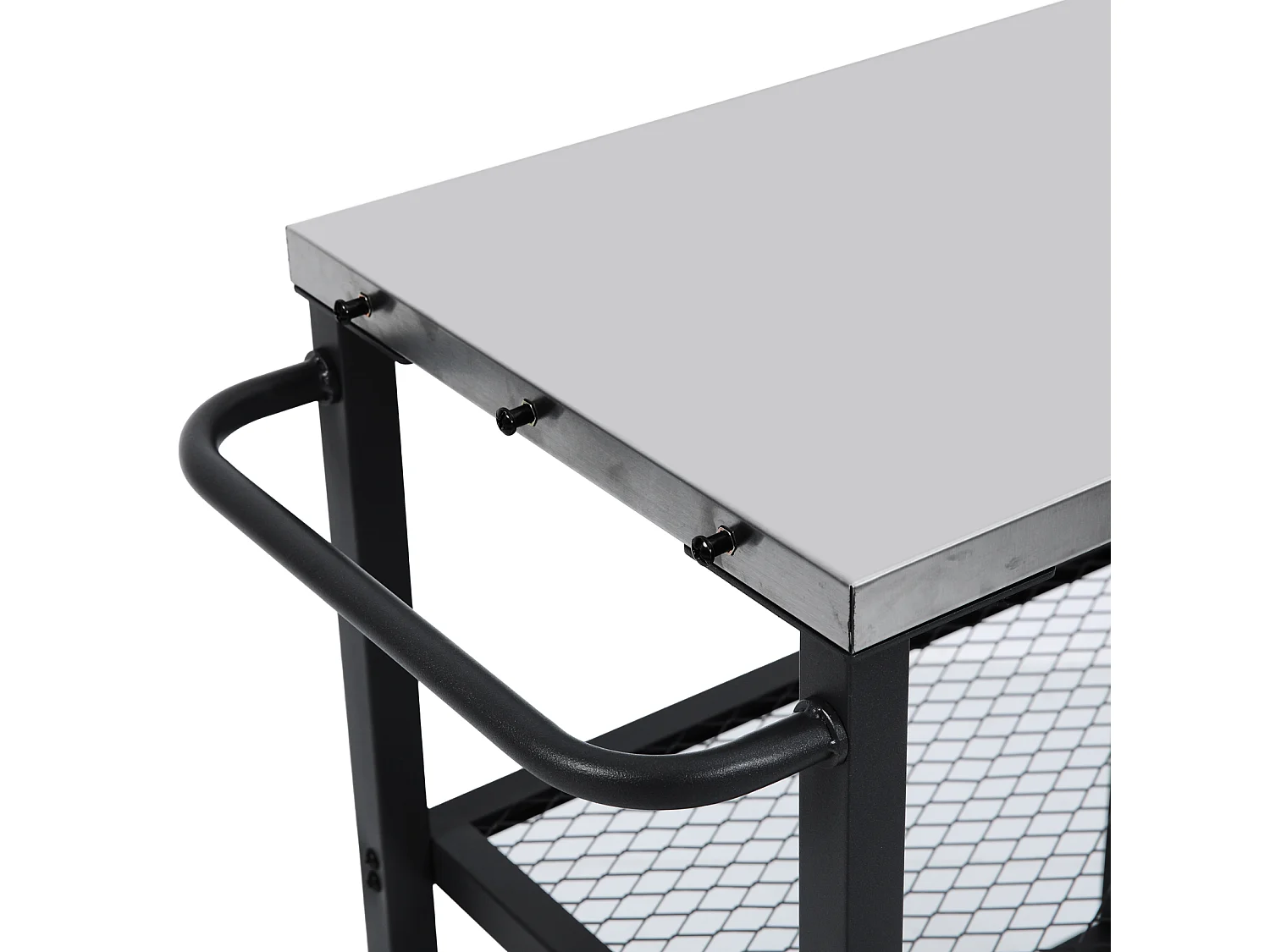 Chariot de barbecue TAINO NETIS, support de barbecue roulant avec roulettes, noir