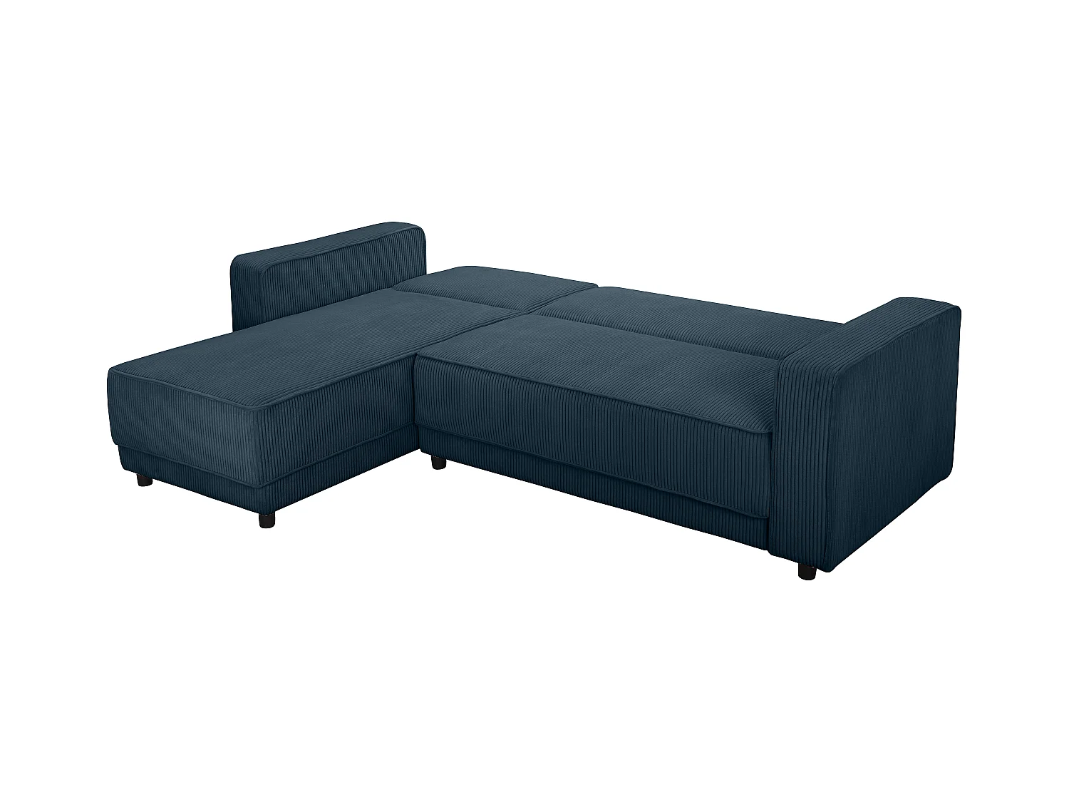 Allie | Slaapbank L-vorm in blauwe stof