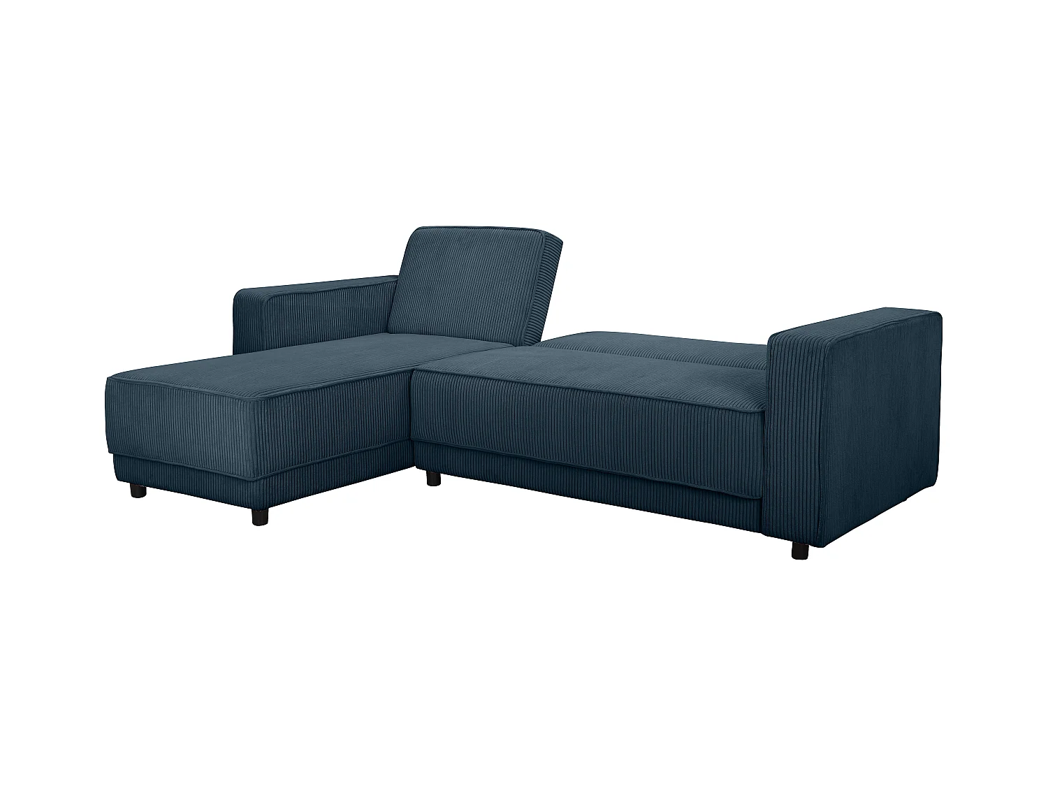 Allie | Slaapbank L-vorm in blauwe stof