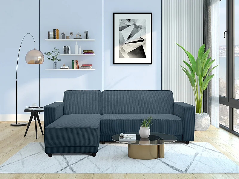 Allie | Sofabed L-Shape en tissu bleu