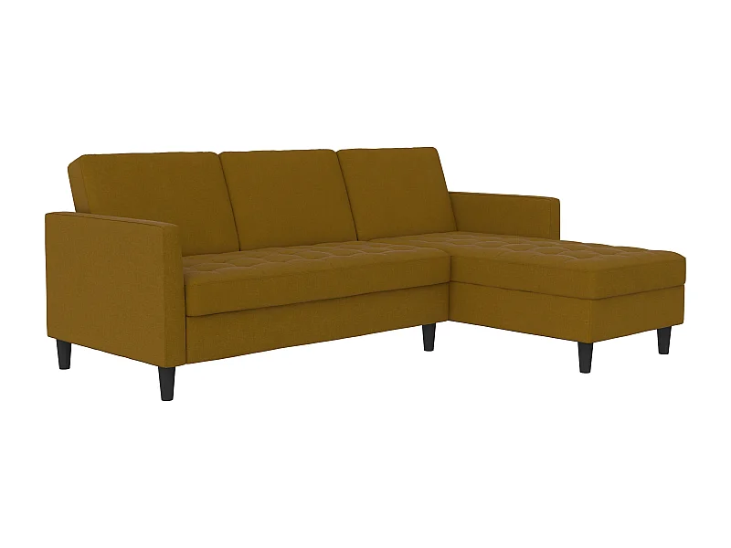 Presley | Canapé convertible 3 places avec méridienne en lin curry