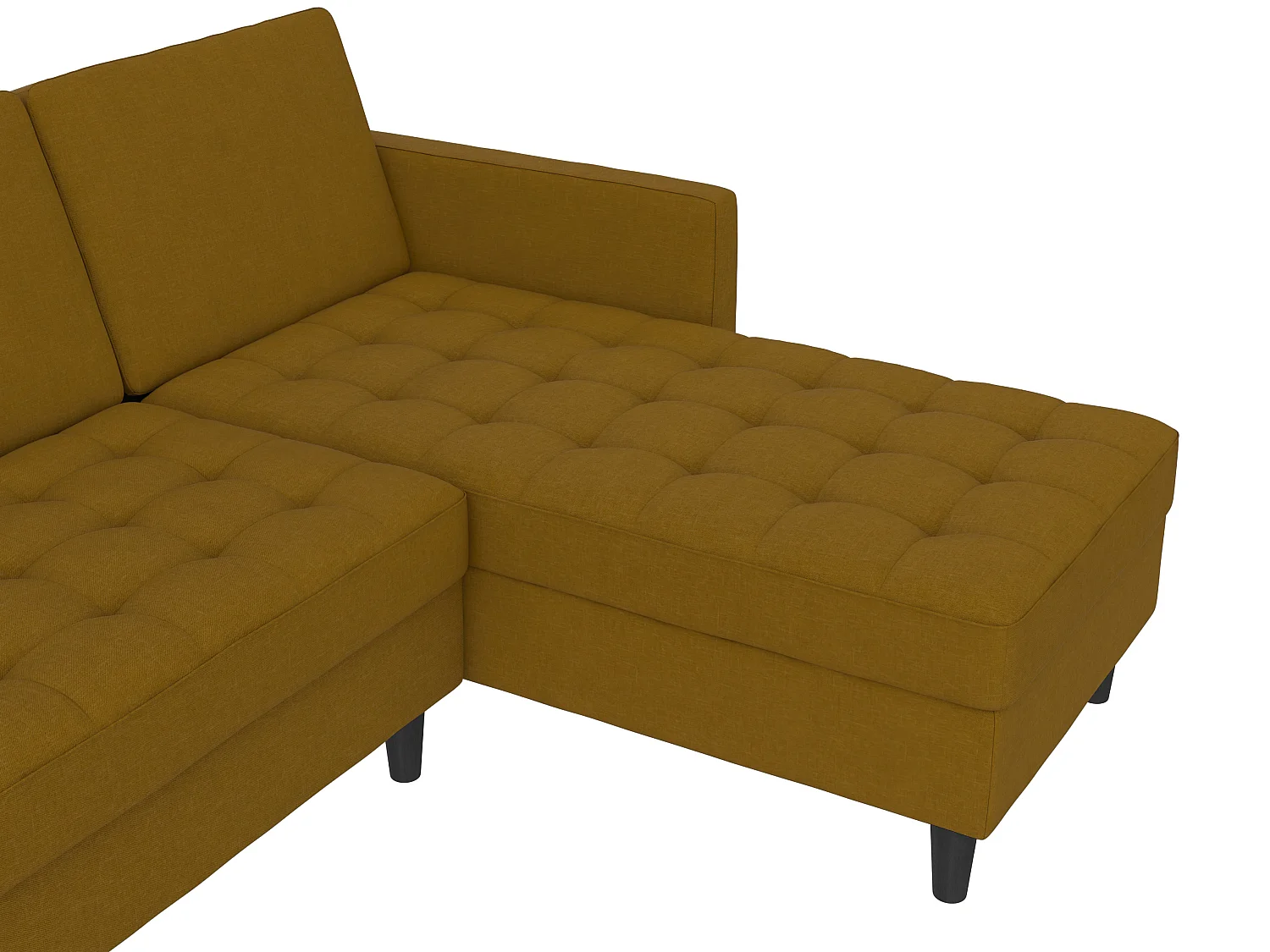 Presley | Canapé convertible 3 places avec méridienne en lin curry