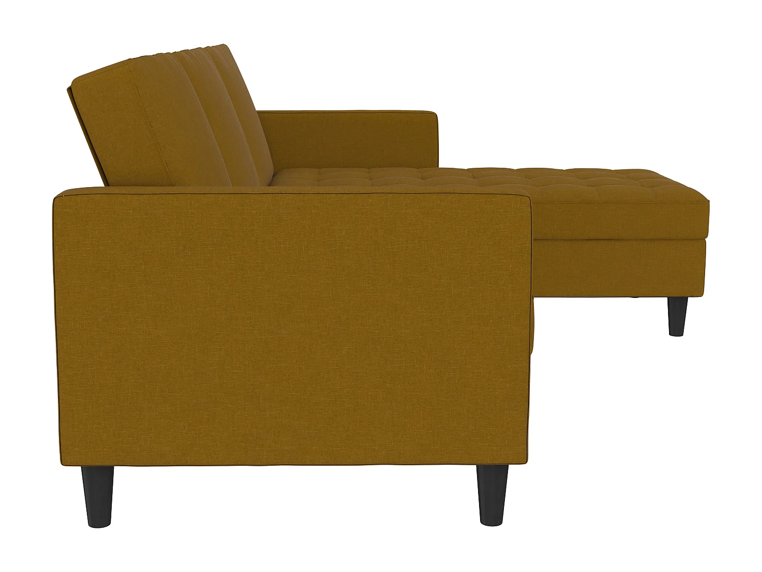 Presley | Canapé convertible 3 places avec méridienne en lin curry