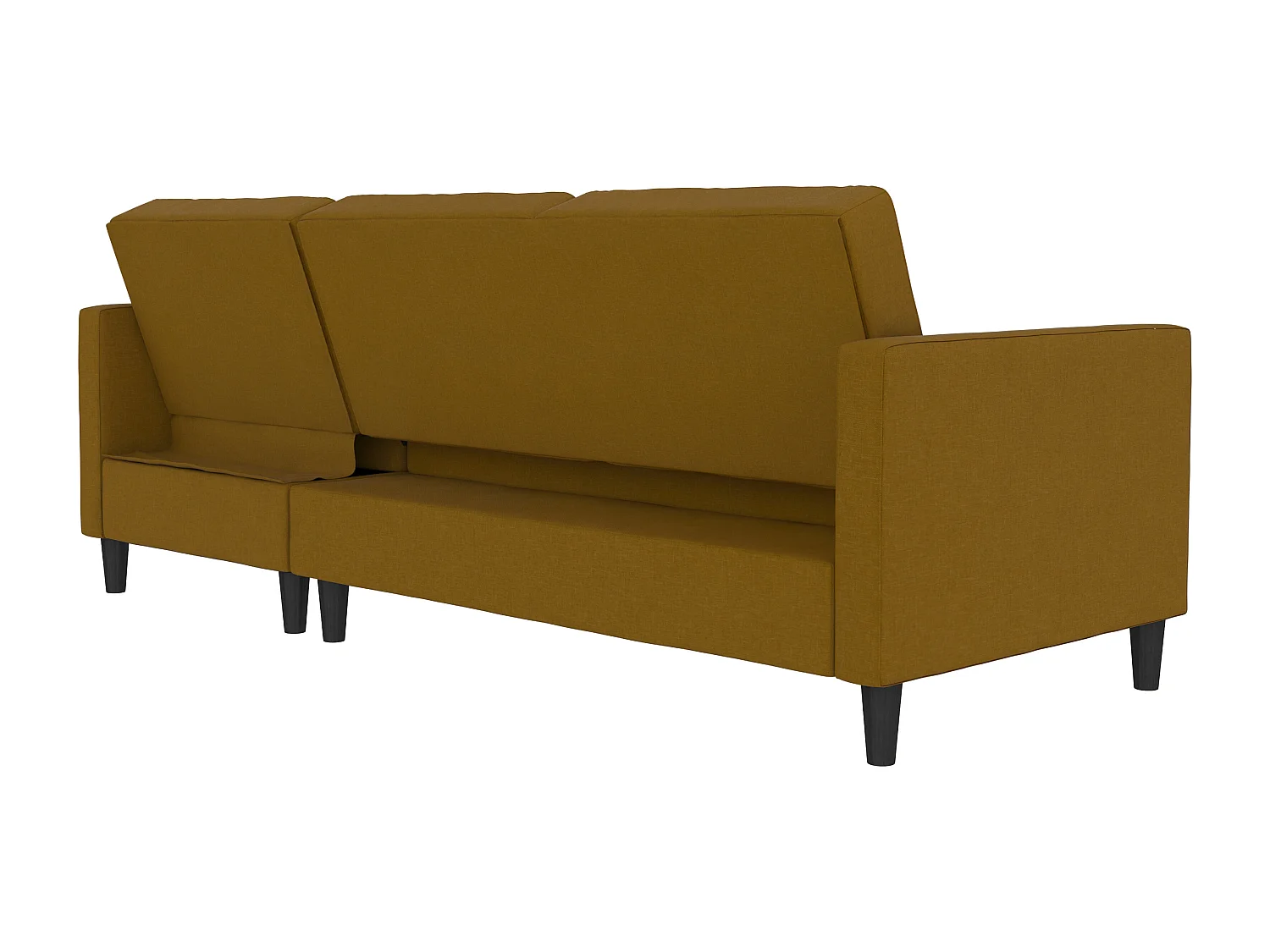 Presley | Canapé convertible 3 places avec méridienne en lin curry