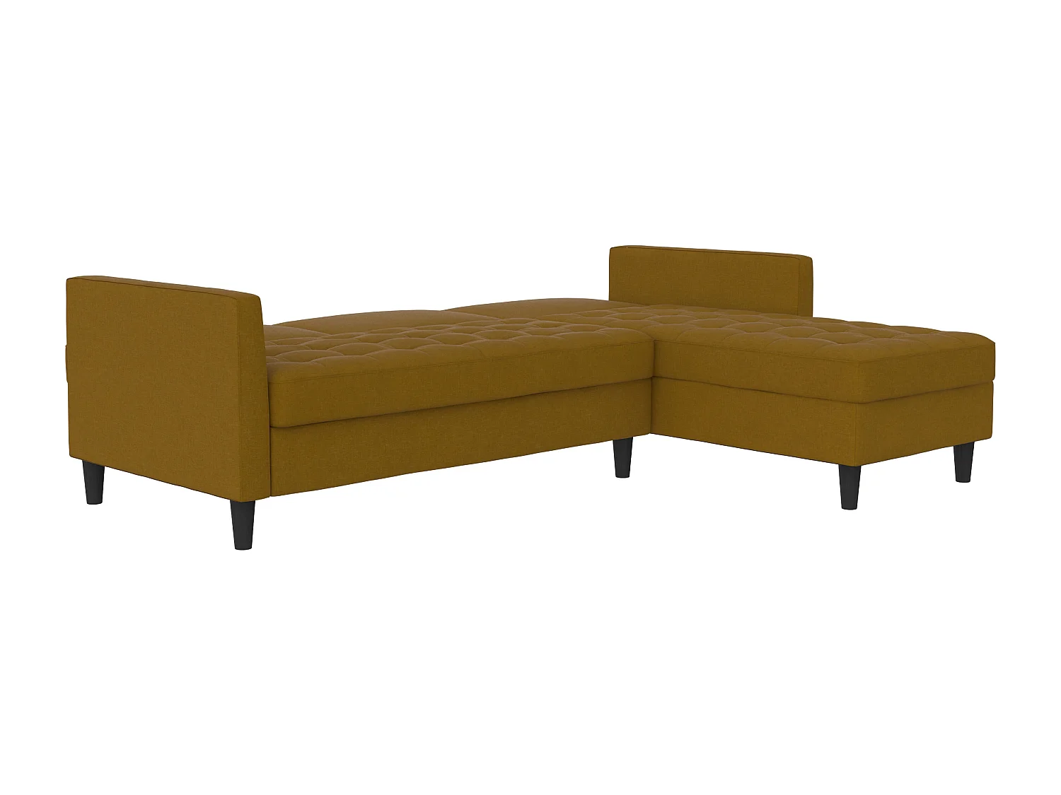 Presley | Canapé convertible 3 places avec méridienne en lin curry