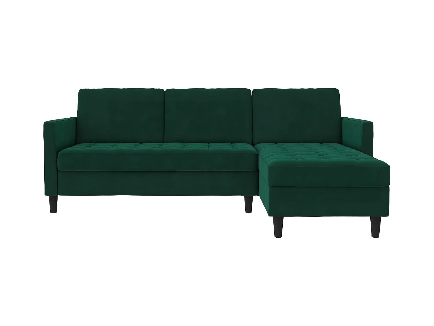 Presley | Canapé-lit 3 places avec méridienne en velours vert foncé