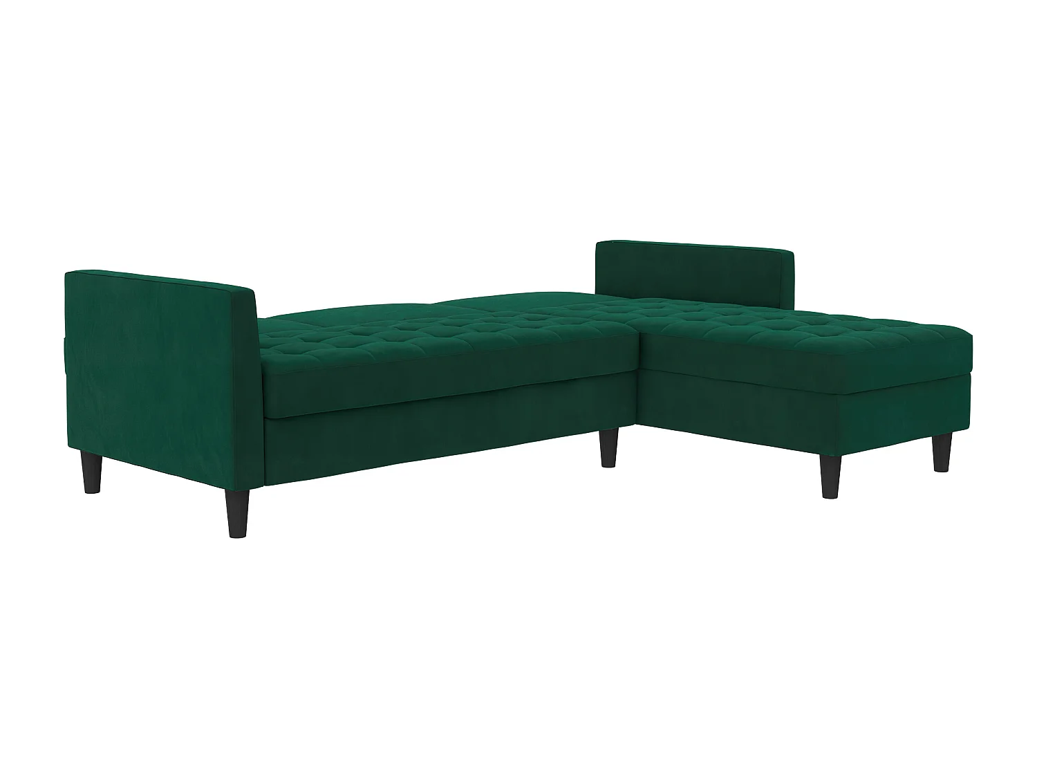 Presley | Canapé-lit 3 places avec méridienne en velours vert foncé