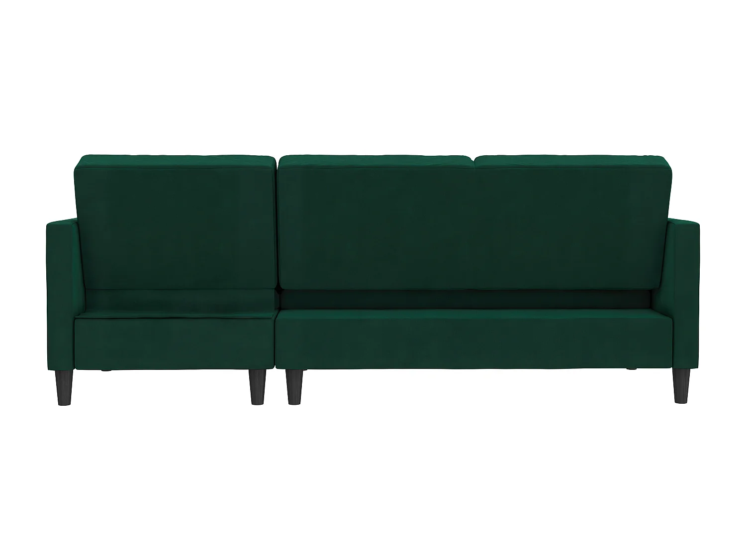 Presley | Canapé-lit 3 places avec méridienne en velours vert foncé