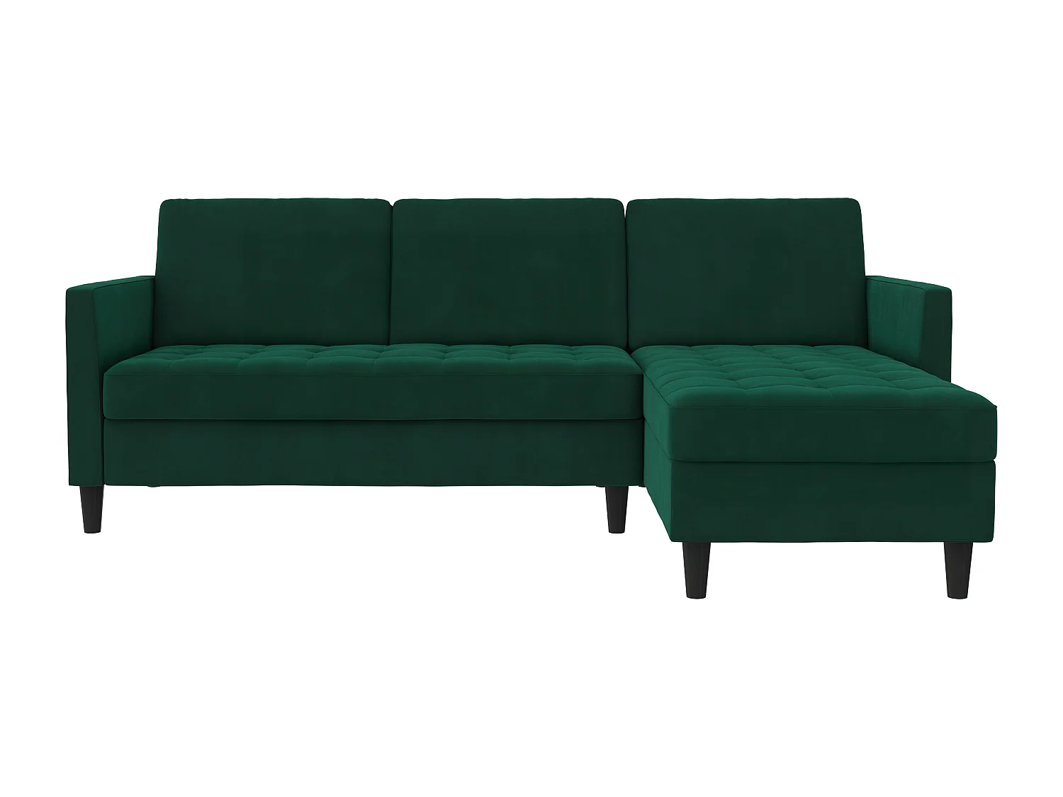 Presley | Canapé-lit 3 places avec méridienne en velours vert foncé