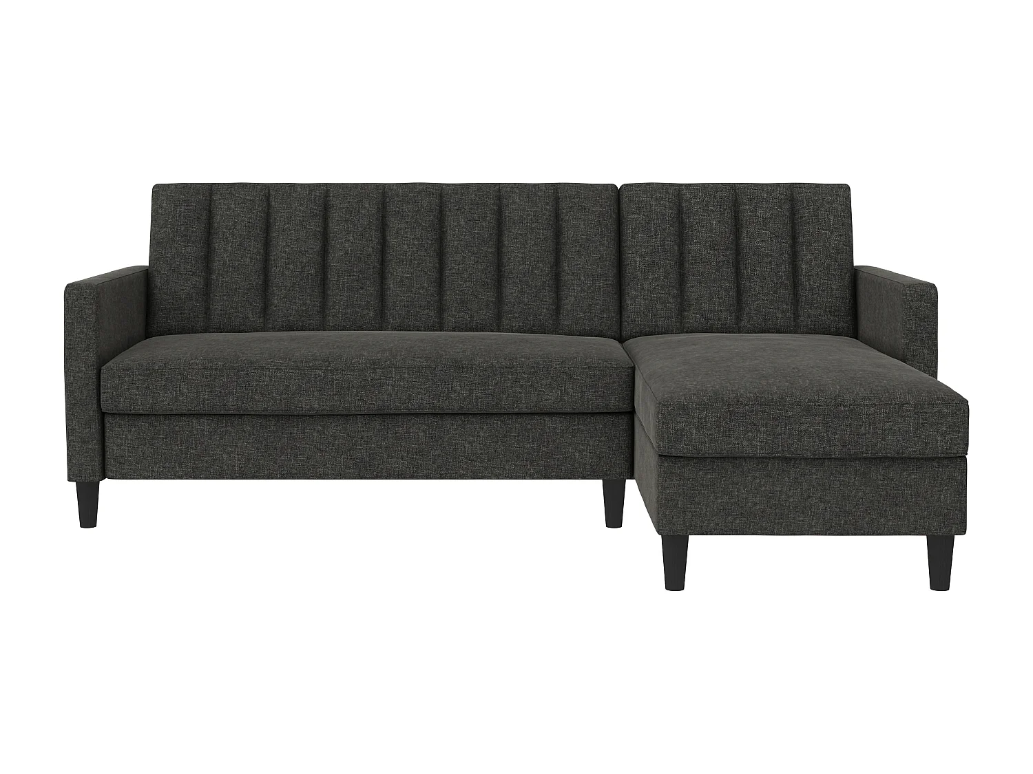 Celine | Canapé convertible 3 places avec méridienne en lin anthracite