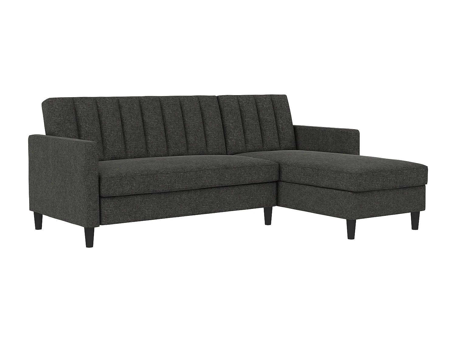 Celine | Canapé convertible 3 places avec méridienne en lin anthracite