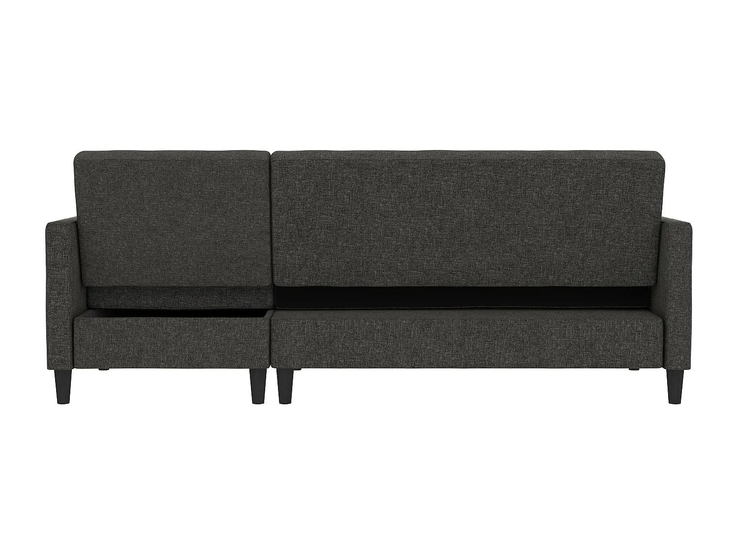 Celine | Canapé convertible 3 places avec méridienne en lin anthracite