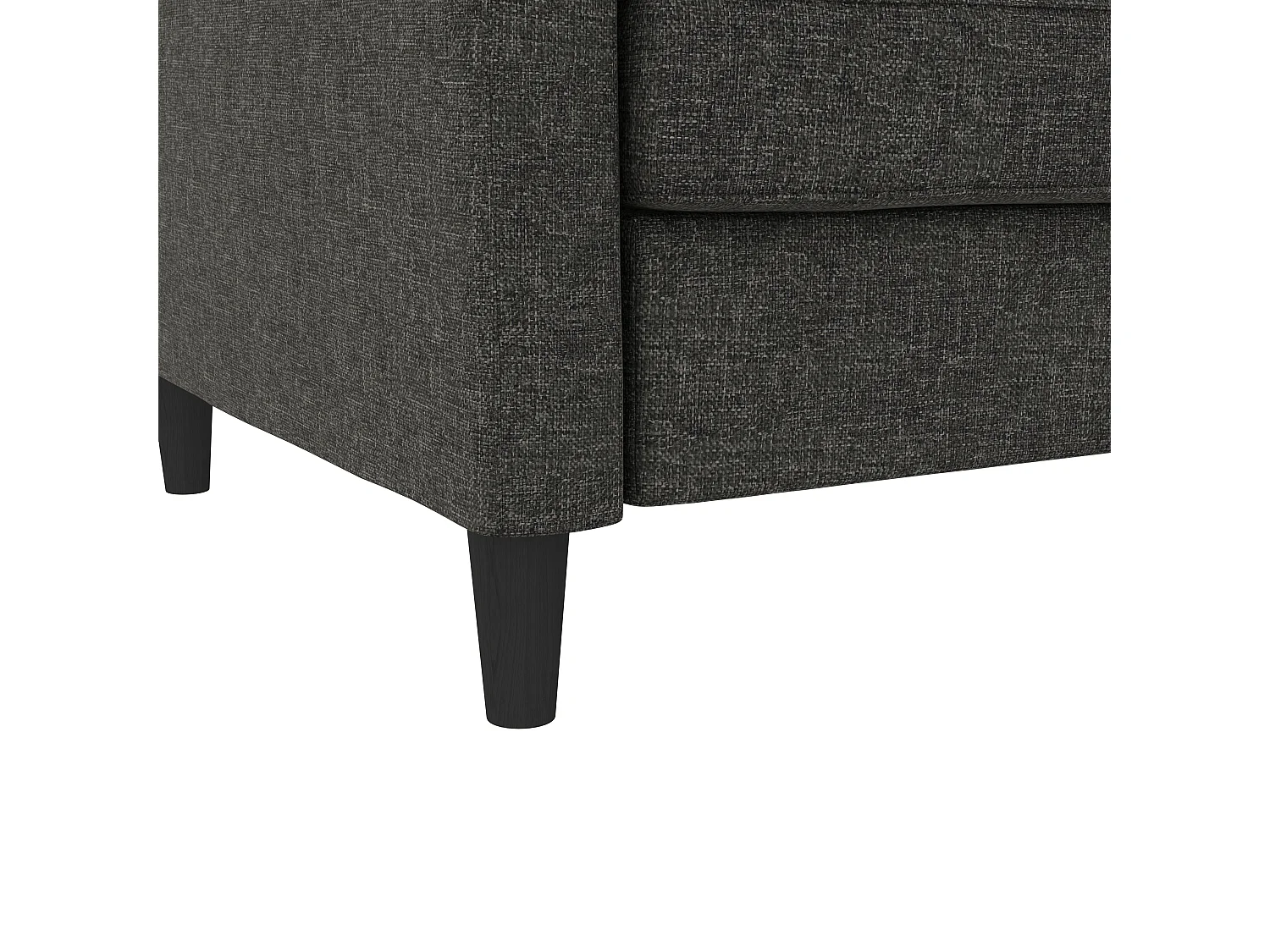 Celine | Canapé convertible 3 places avec méridienne en lin anthracite