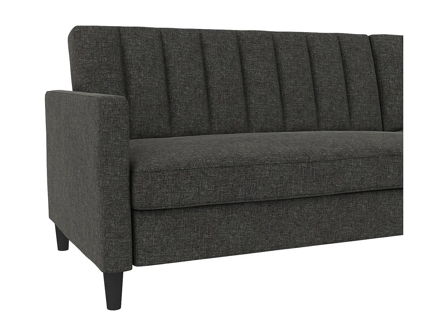 Celine | Canapé convertible 3 places avec méridienne en lin anthracite