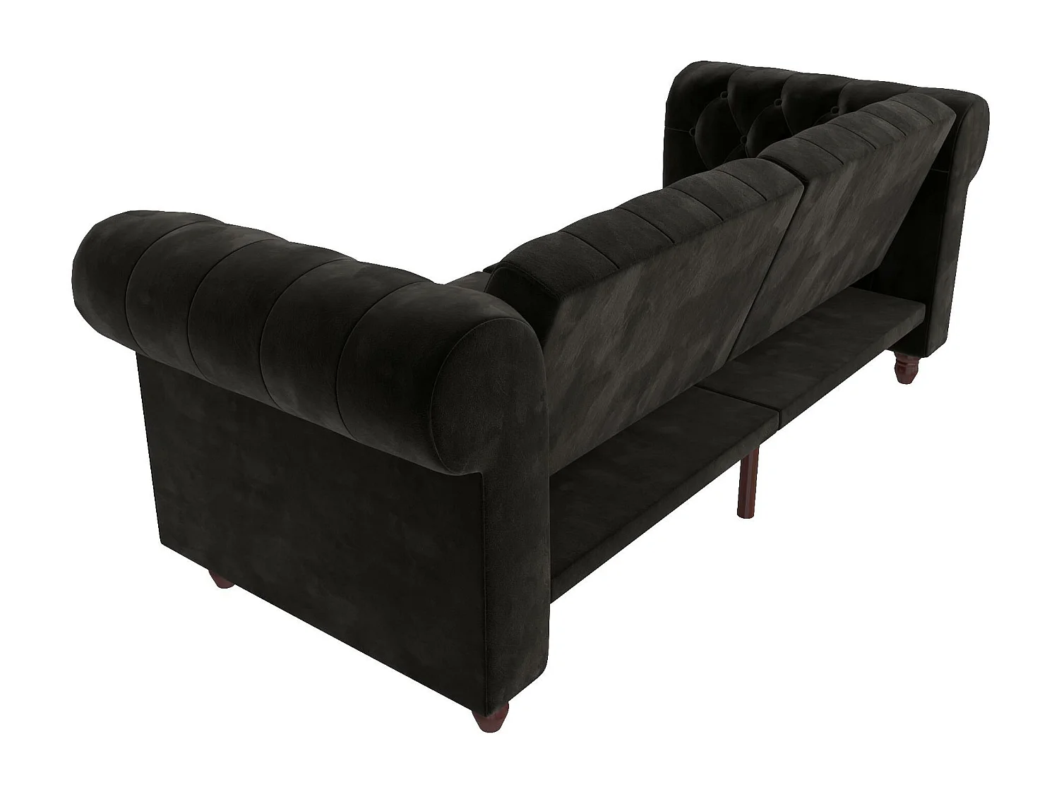 Felix | Canapé convertible Chesterfield 3 places en velours noir