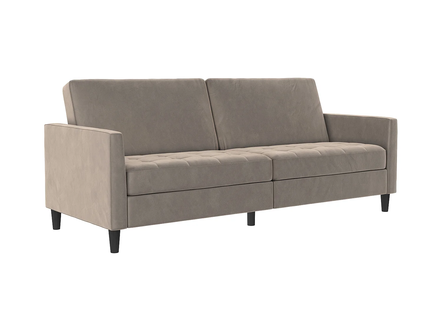 3-zits slaapbank in taupe fluweel