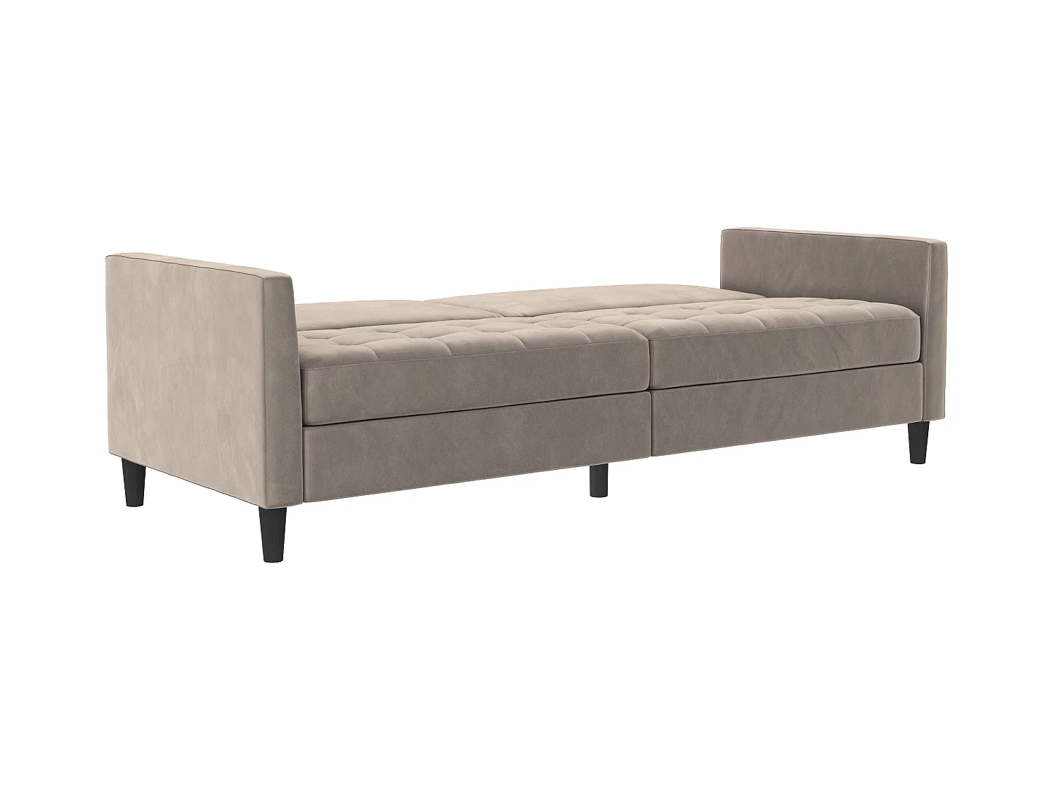 3-zits slaapbank in taupe fluweel