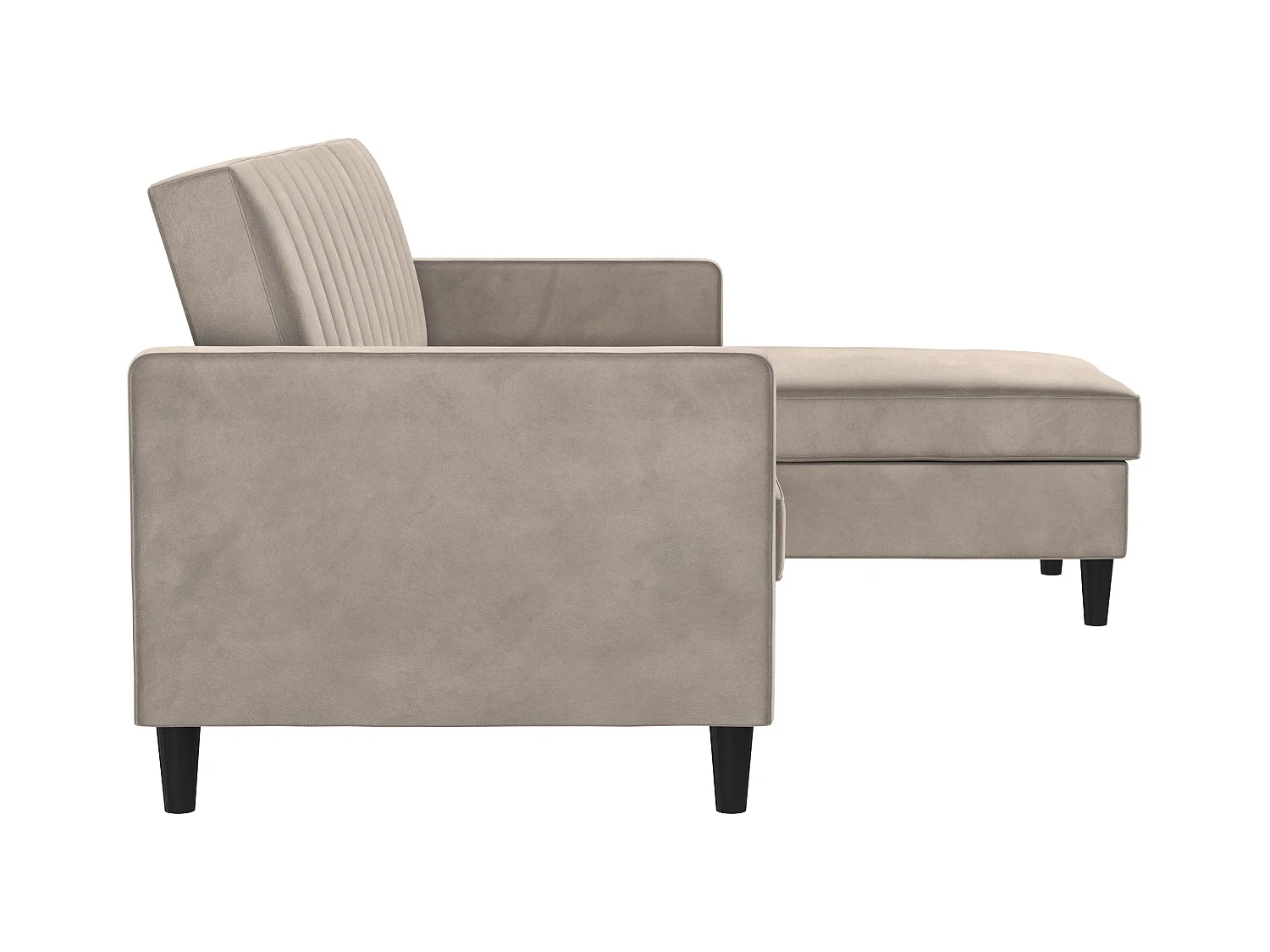 Celine | Canapé convertible 3 places avec méridienne en velours taupe