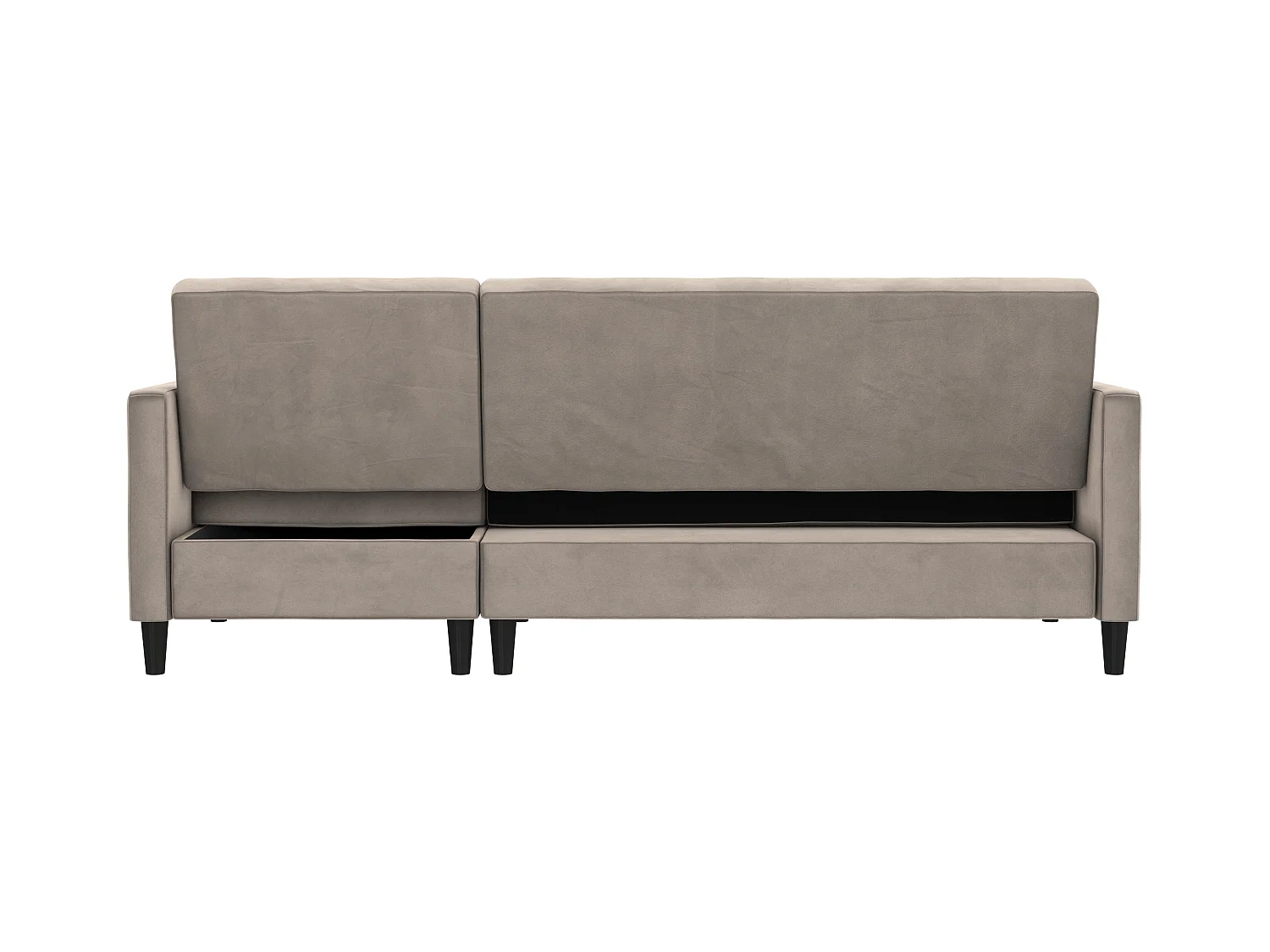 Celine | Canapé convertible 3 places avec méridienne en velours taupe