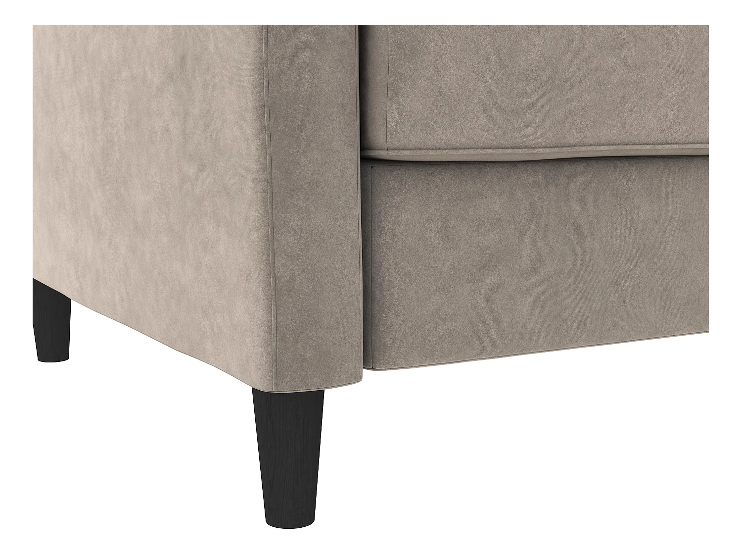 Celine | Canapé convertible 3 places avec méridienne en velours taupe