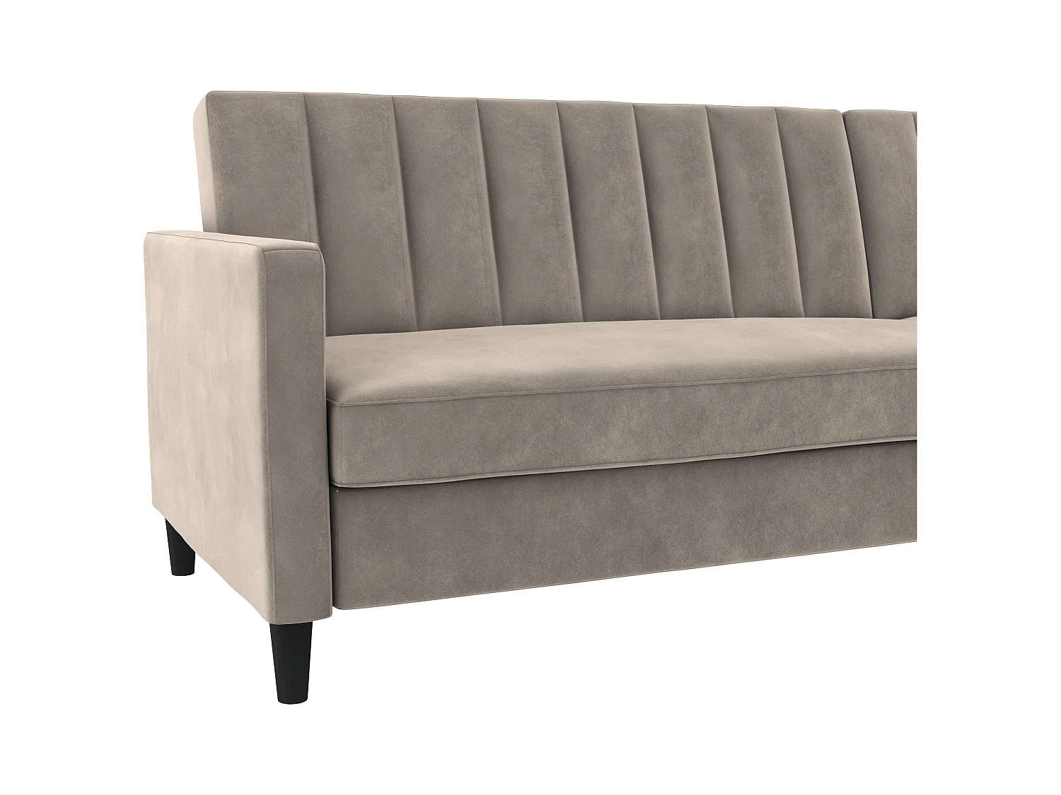 Celine | Canapé convertible 3 places avec méridienne en velours taupe