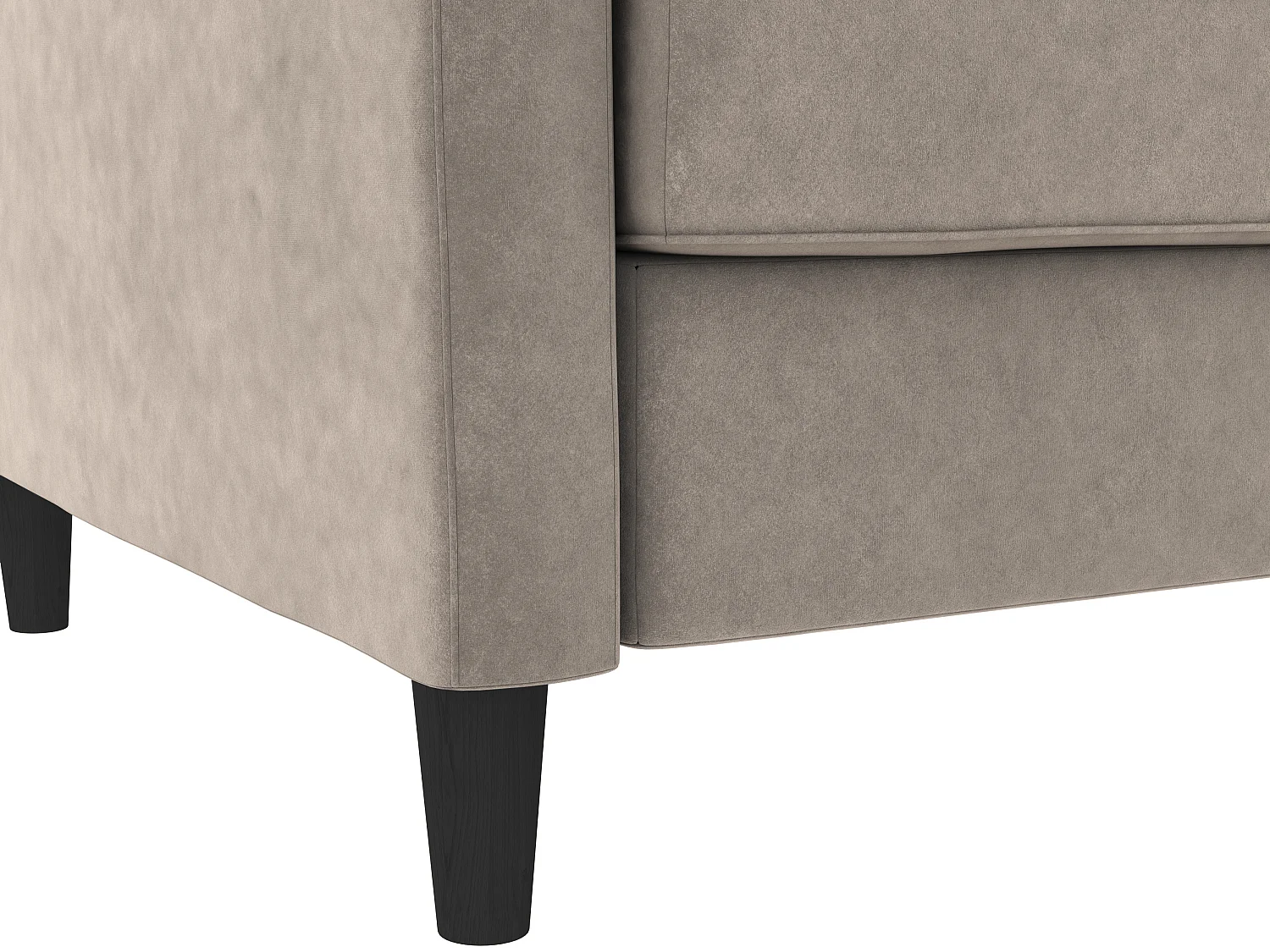 Celine | Canapé convertible 3 places avec méridienne en velours taupe