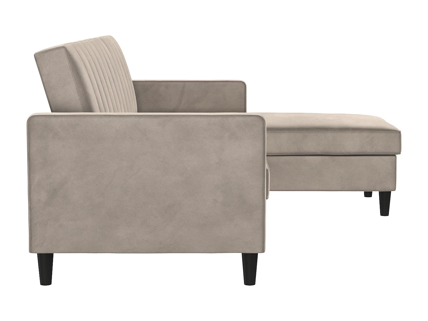 Celine | Canapé convertible 3 places avec méridienne en velours taupe