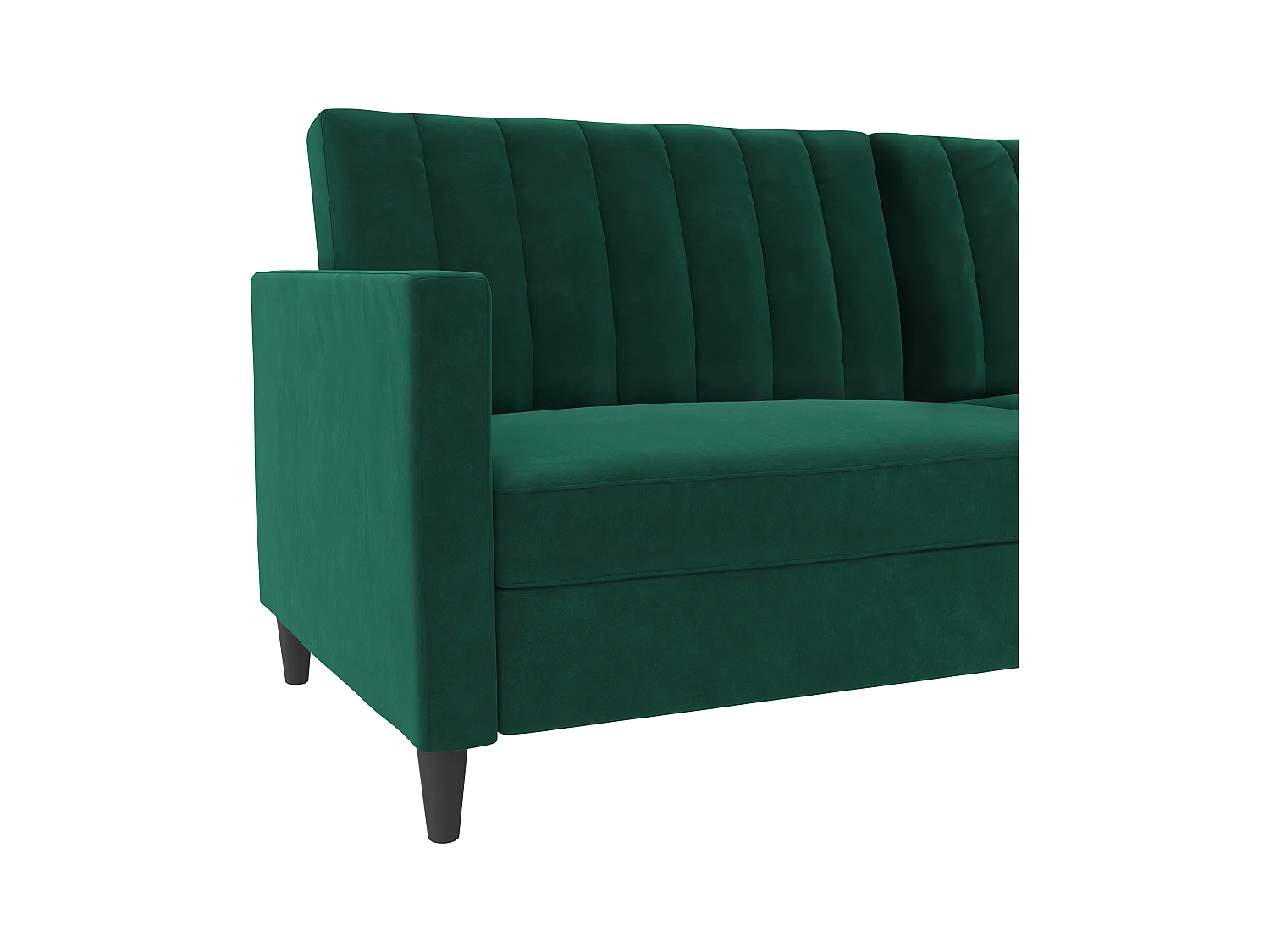 Celine | Canapé lit 3 places en velours vert foncé