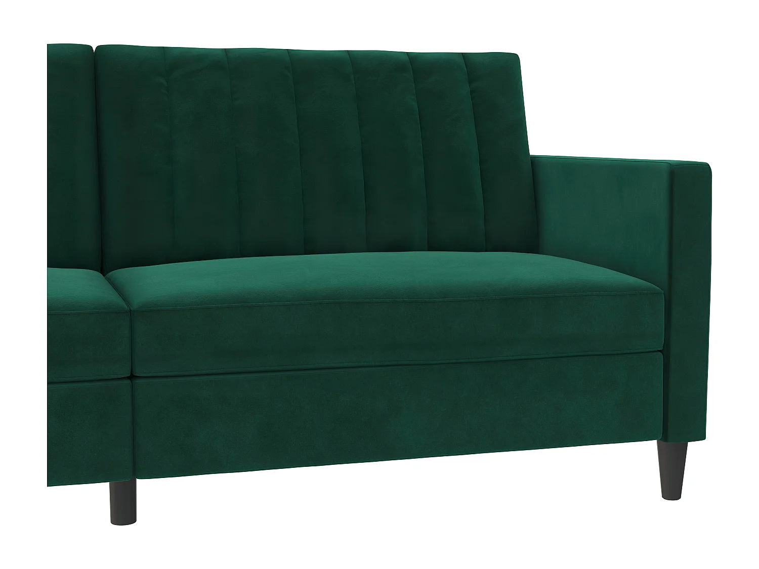 Celine | Canapé lit 3 places en velours vert foncé