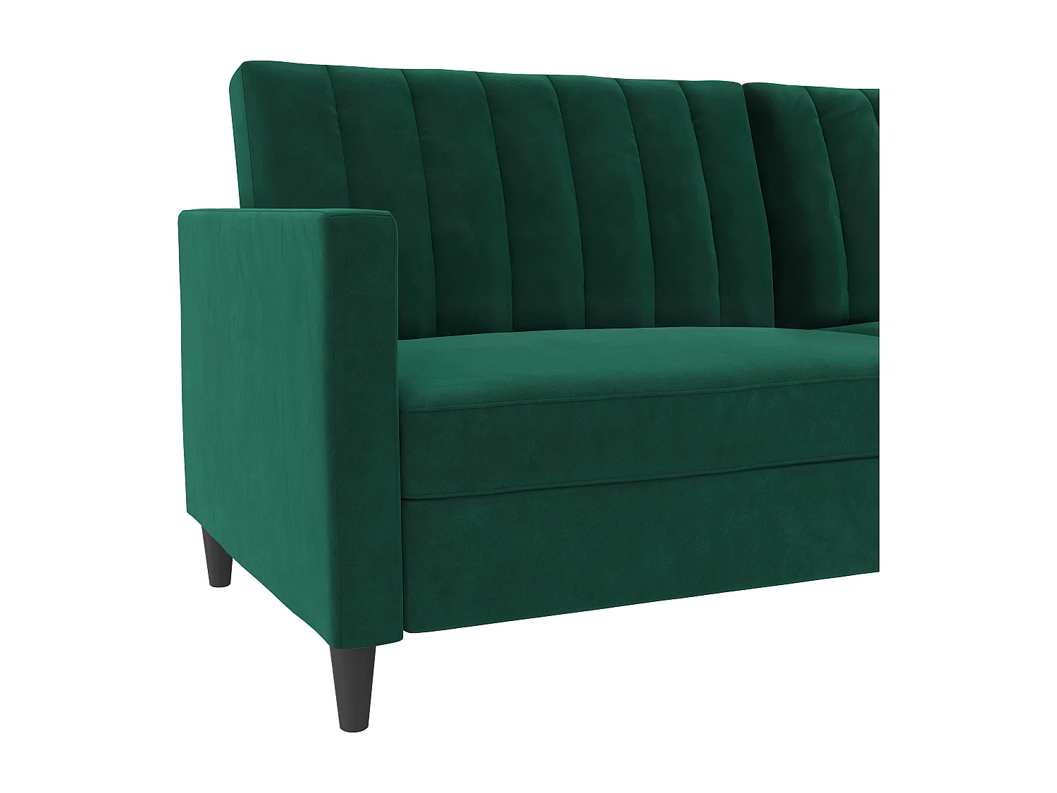 Celine | Canapé lit 3 places en velours vert foncé