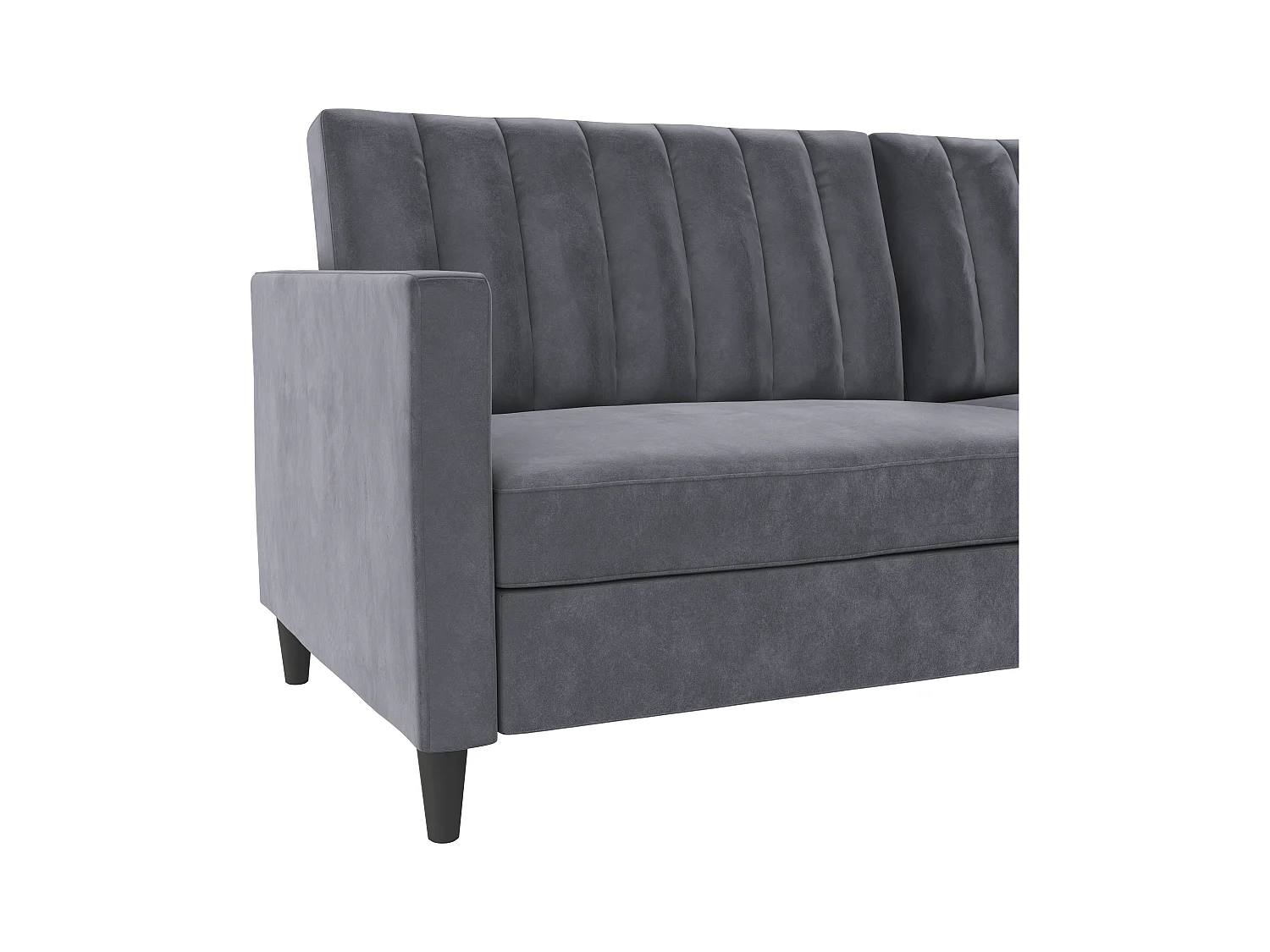 Celine | Canapé convertible 3 places en velours anthracite