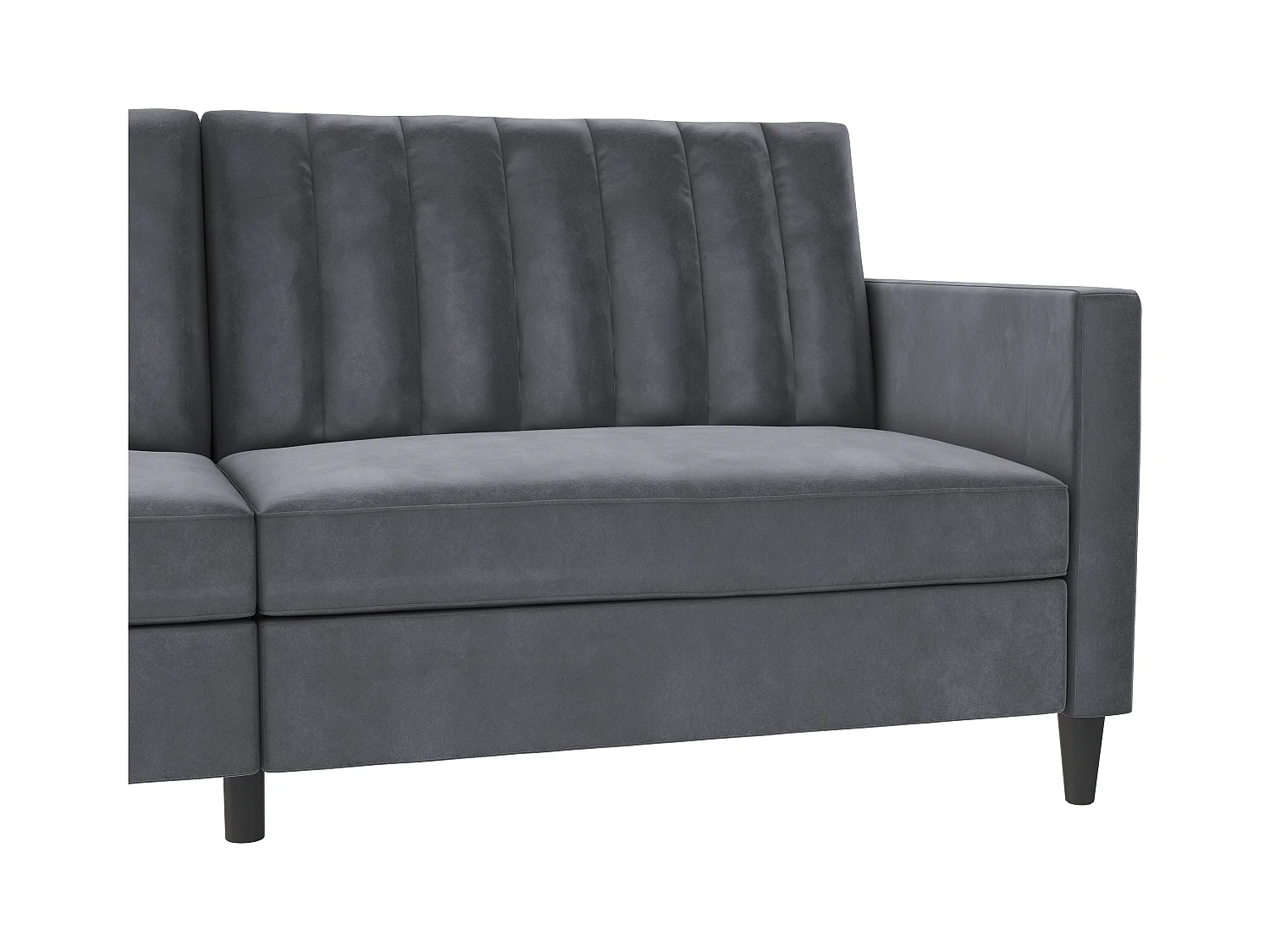 Celine | Canapé convertible 3 places en velours anthracite