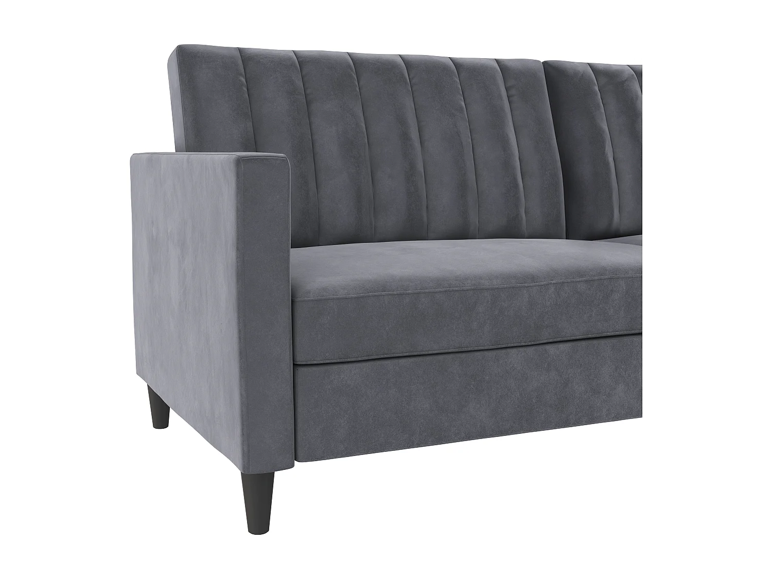 3-zits slaapbank in antraciet fluweel